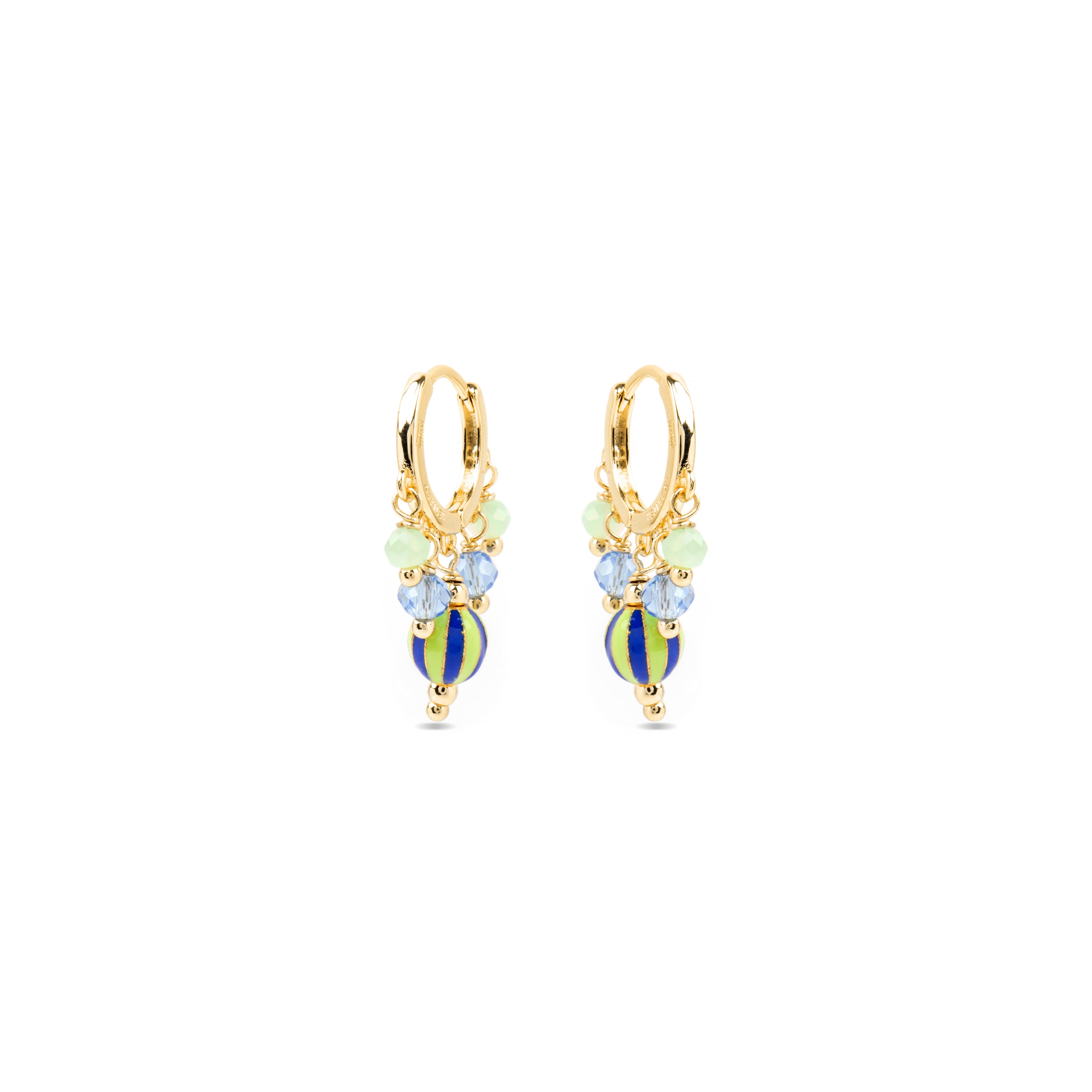 Ohrringe aus 925er Sterlingsilber und mehrfarbigem Lack mit 18k Gelbgold-Finish - Towi