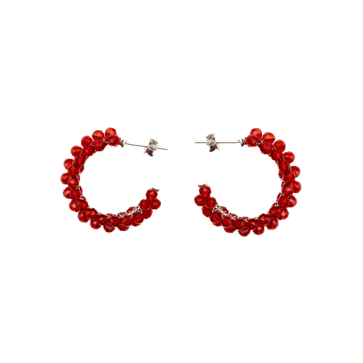 925 Sterling Silver Earrings with Green Hydrothermal Quartz finished in rhodium - Docta
