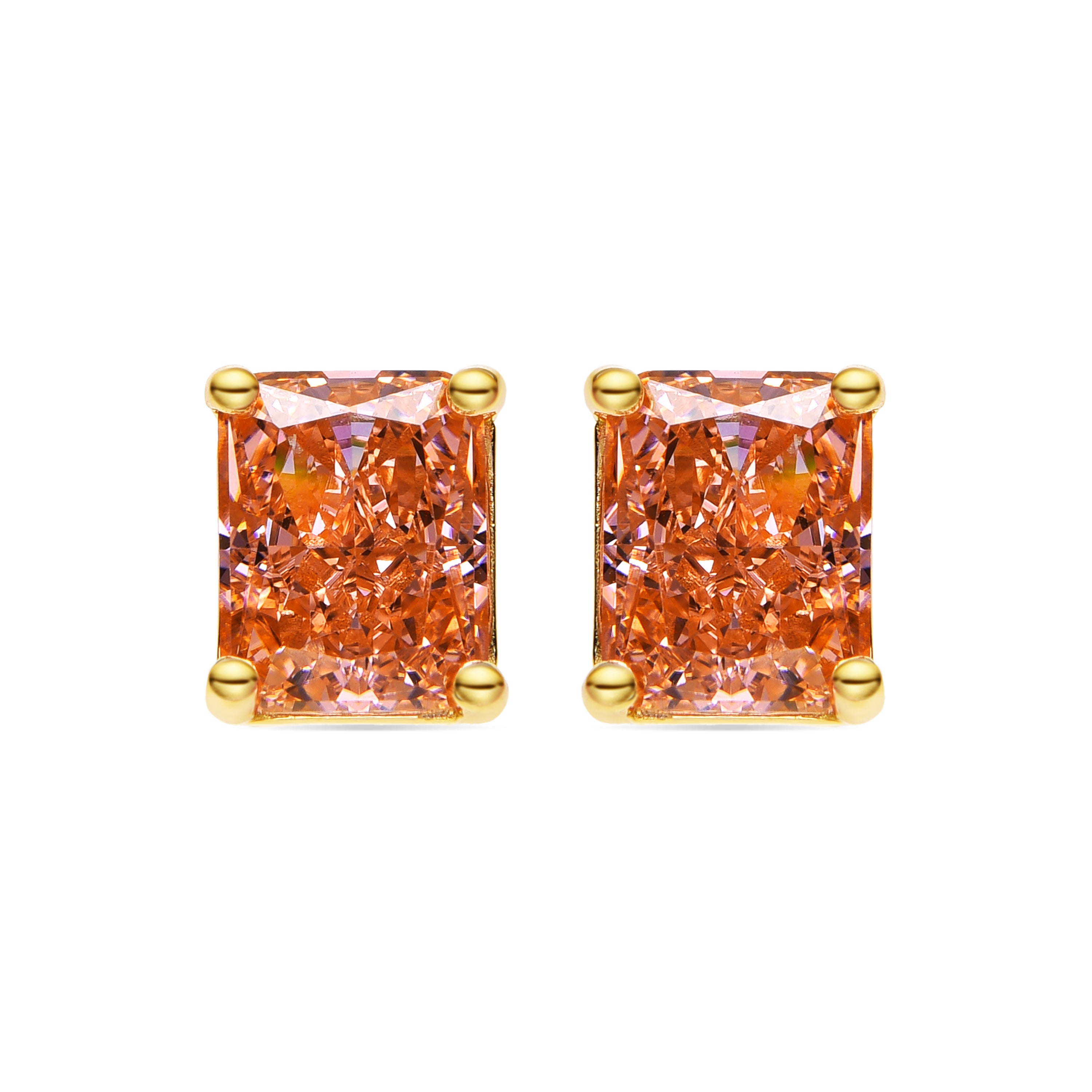 Orecchini in Argento Sterling 925 e Zirconia Champagne con finitura in oro 18k - Sibke