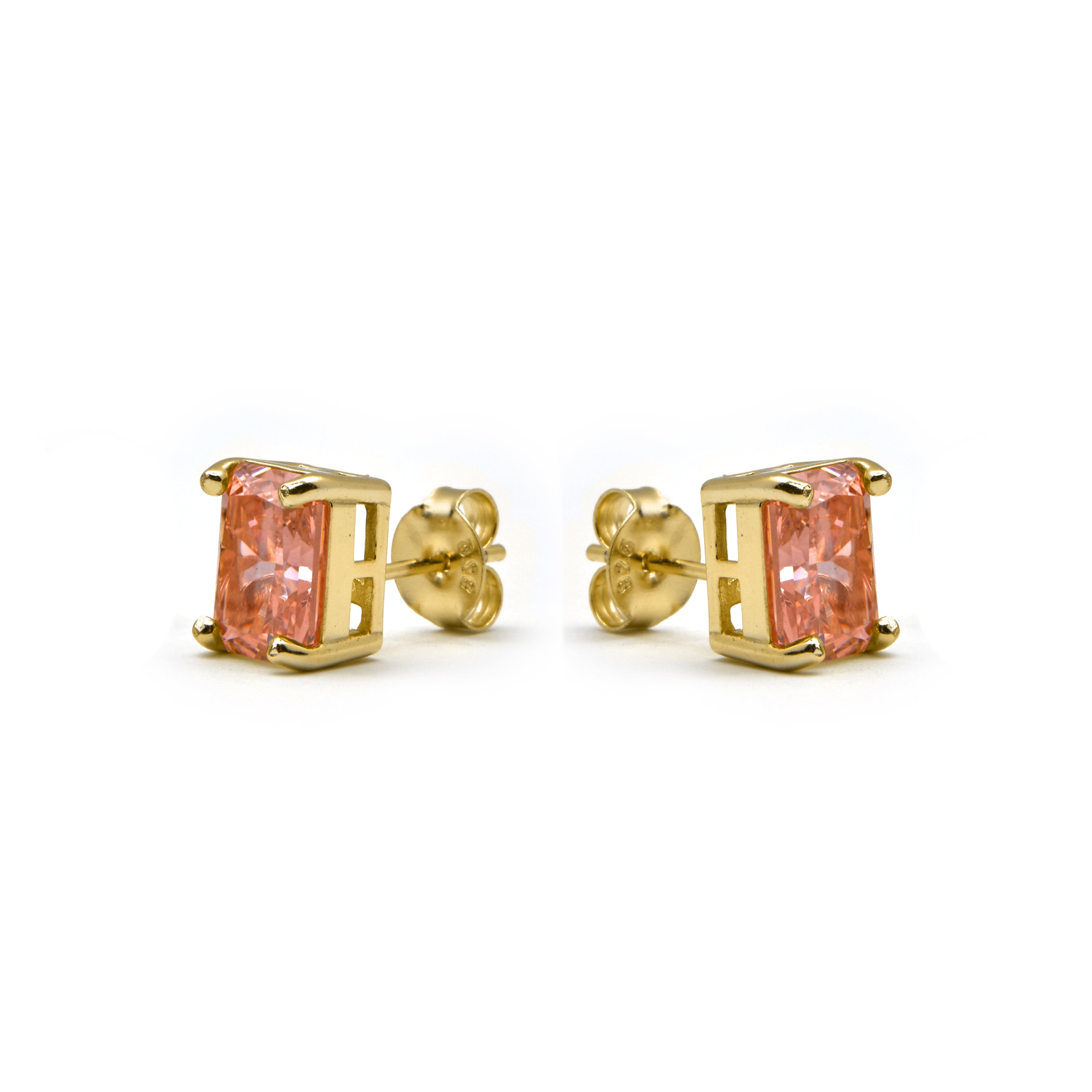 Orecchini in Argento Sterling 925 e Zirconia Champagne con finitura in oro 18k - Sibke