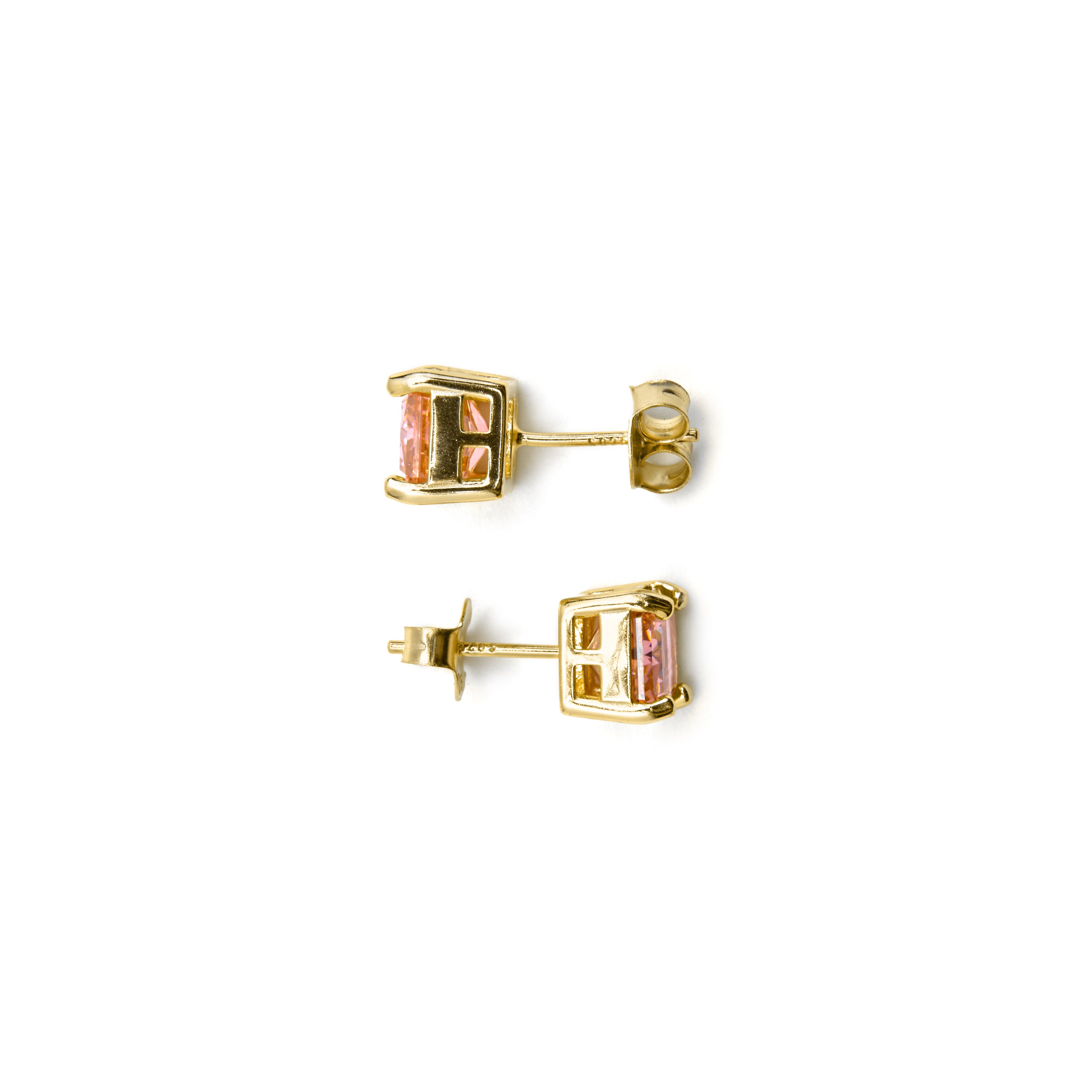 Orecchini in Argento Sterling 925 e Zirconia Champagne con finitura in oro 18k - Sibke