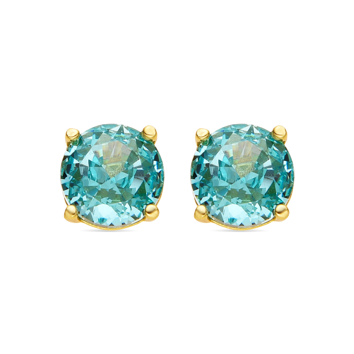 Pendientes de Plata de Ley 925 y Cuarzo Hidrotermal Verde Claro acabado oro 18k - Baran