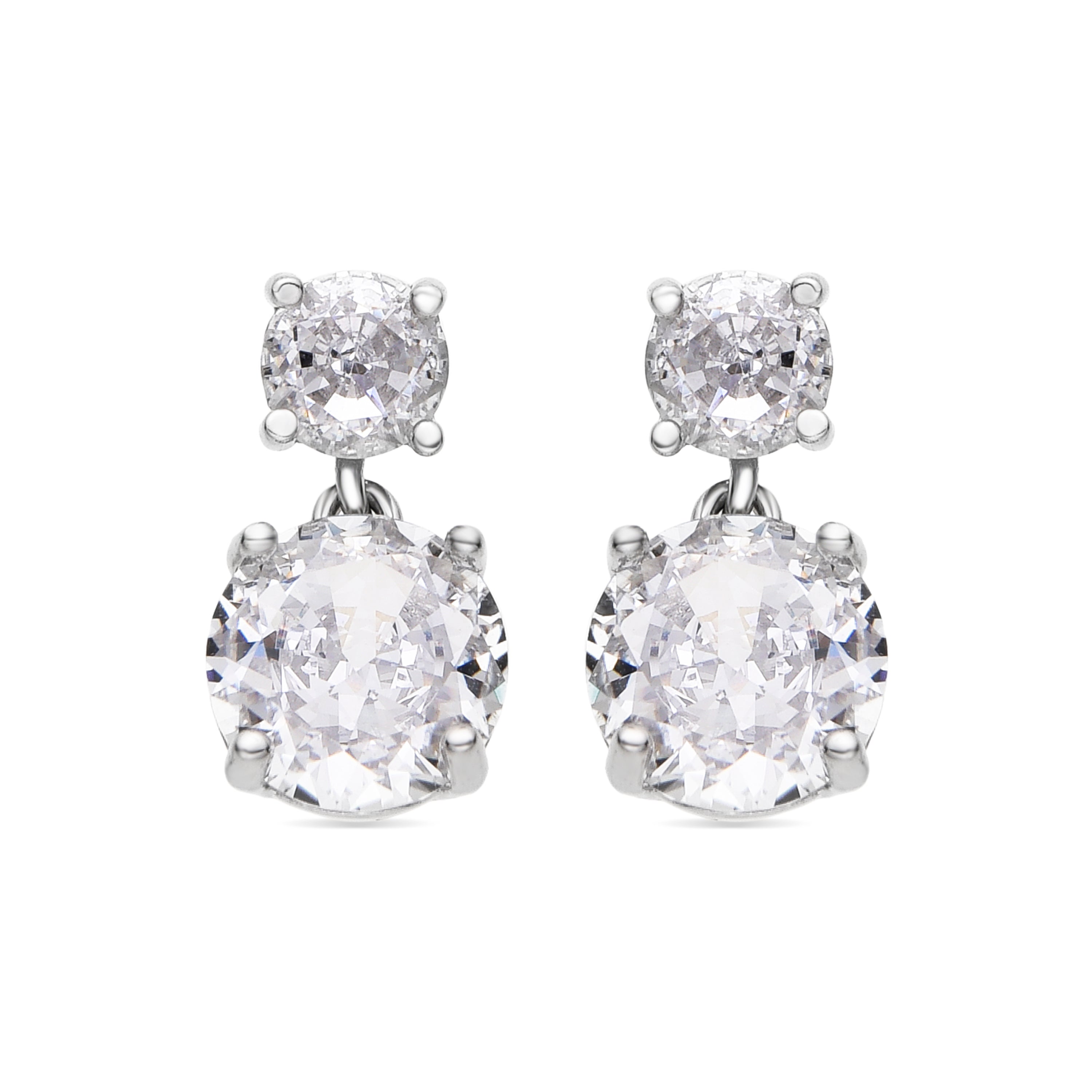 Orecchini in Argento Sterling 925 e Zirconia Cubica con finitura in rodio - Nuah