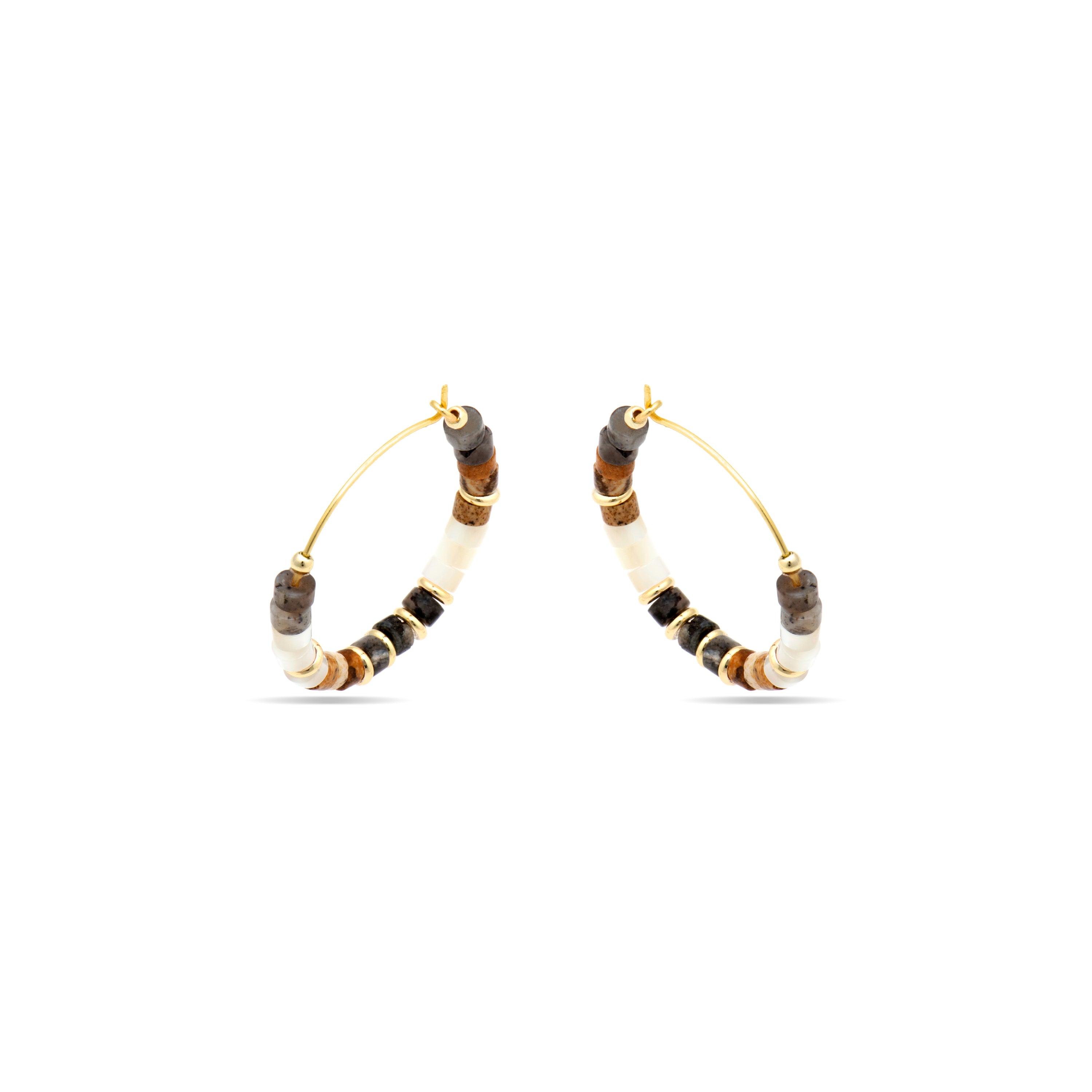 925er Sterlingsilber-Ohrringe mit Tigerauge und 18k Gelbgold-Finish - Gelmi