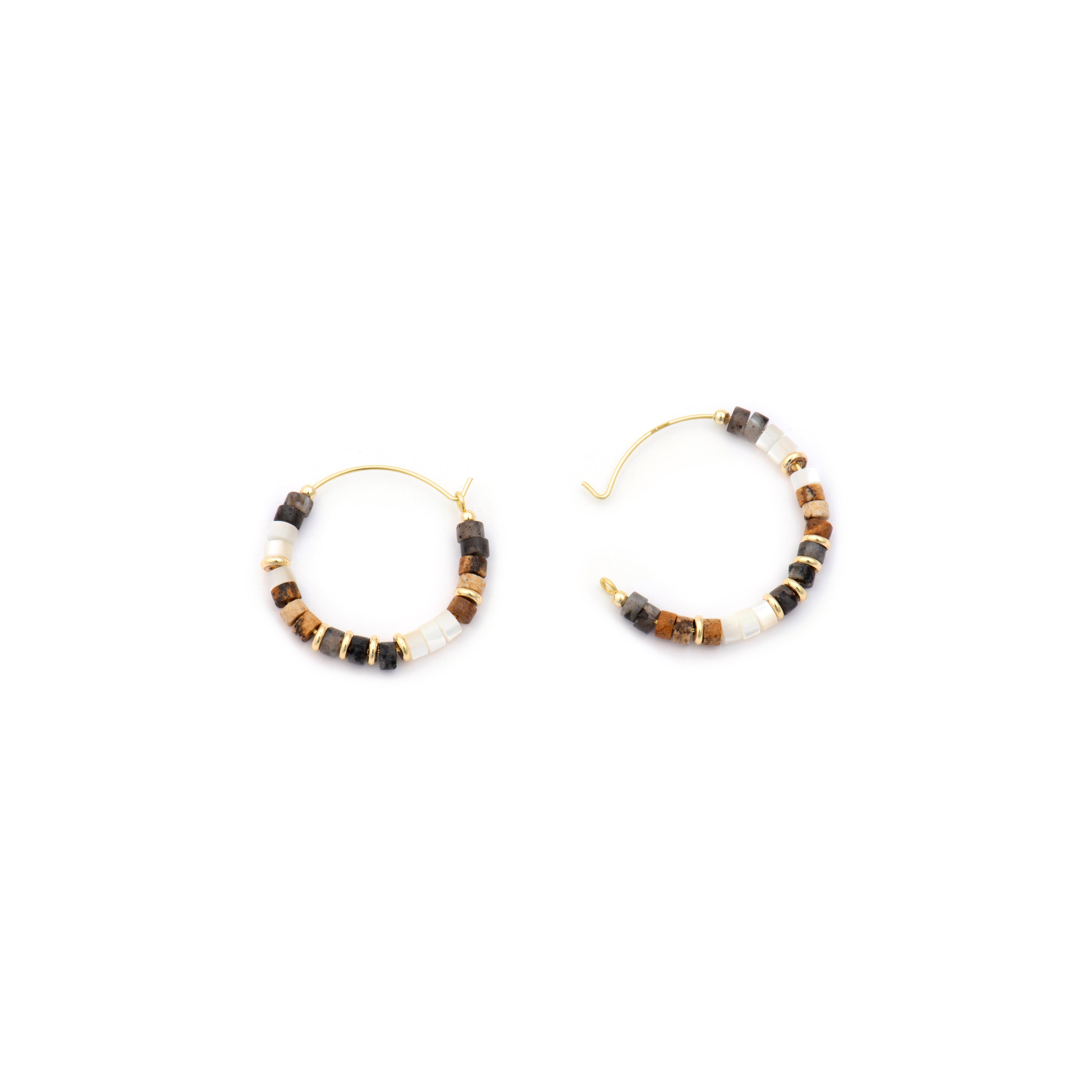 925er Sterlingsilber-Ohrringe mit Tigerauge und 18k Gelbgold-Finish - Gelmi