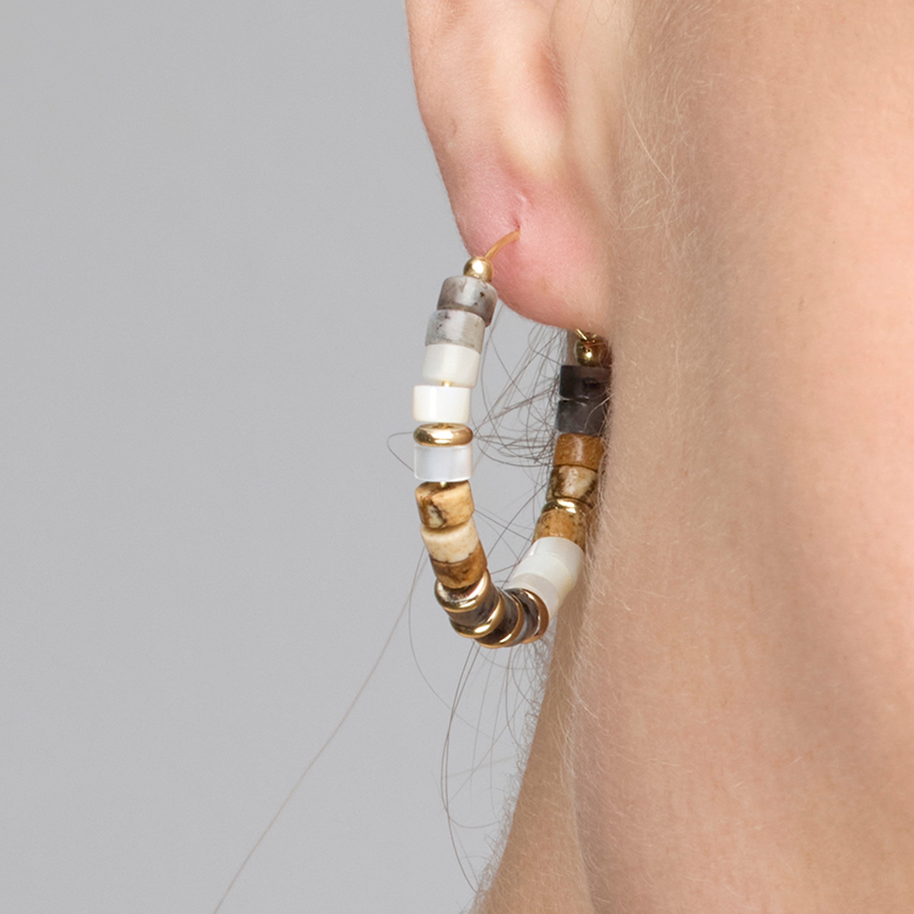 925er Sterlingsilber-Ohrringe mit Tigerauge und 18k Gelbgold-Finish - Gelmi