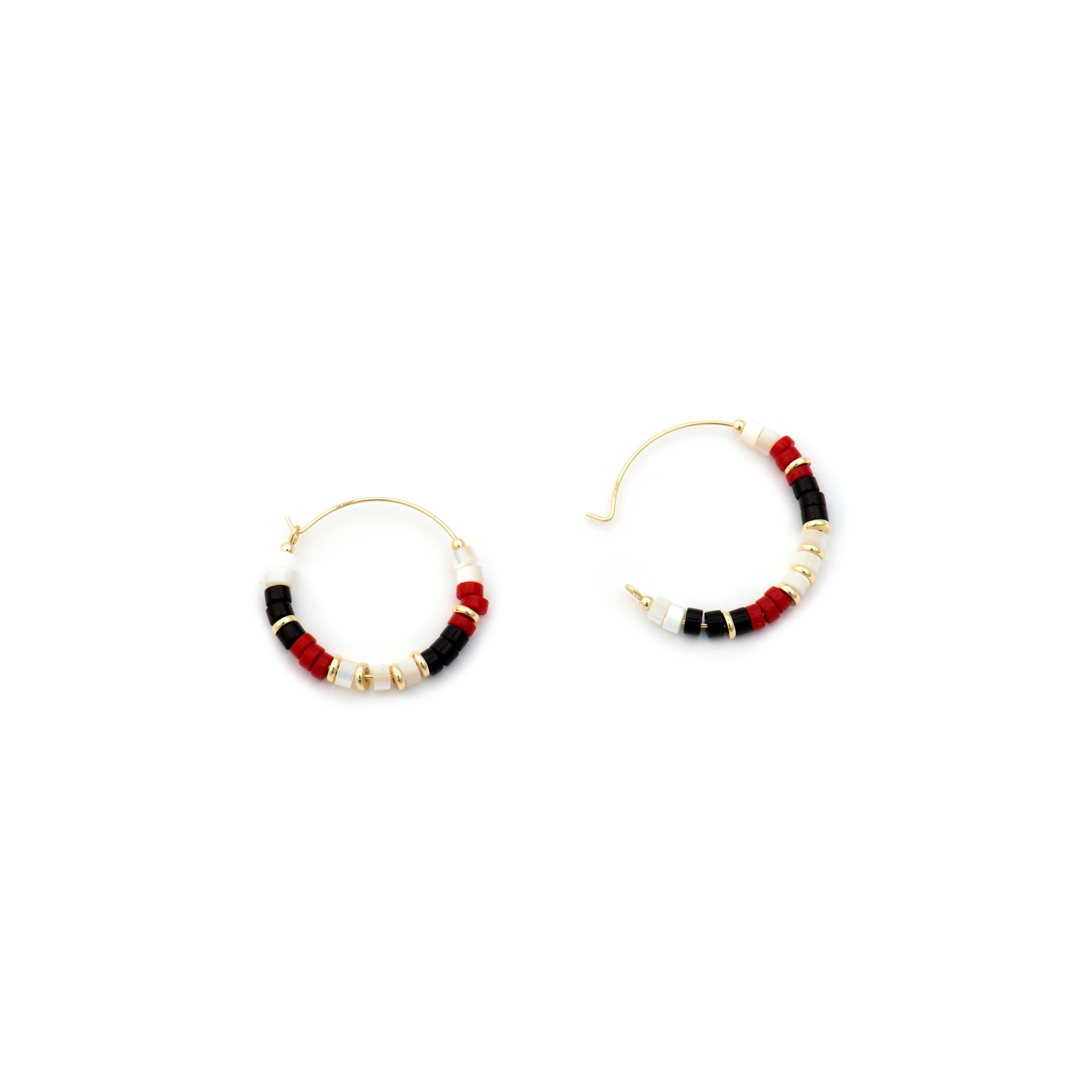 Pendientes de Plata de Ley 925 y Coral acabado oro amarillo de 18k - Ilmina