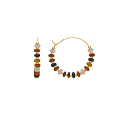 Ohrringe aus 925er Sterlingsilber und Tigerauge mit 18k Goldfinish - Yalah