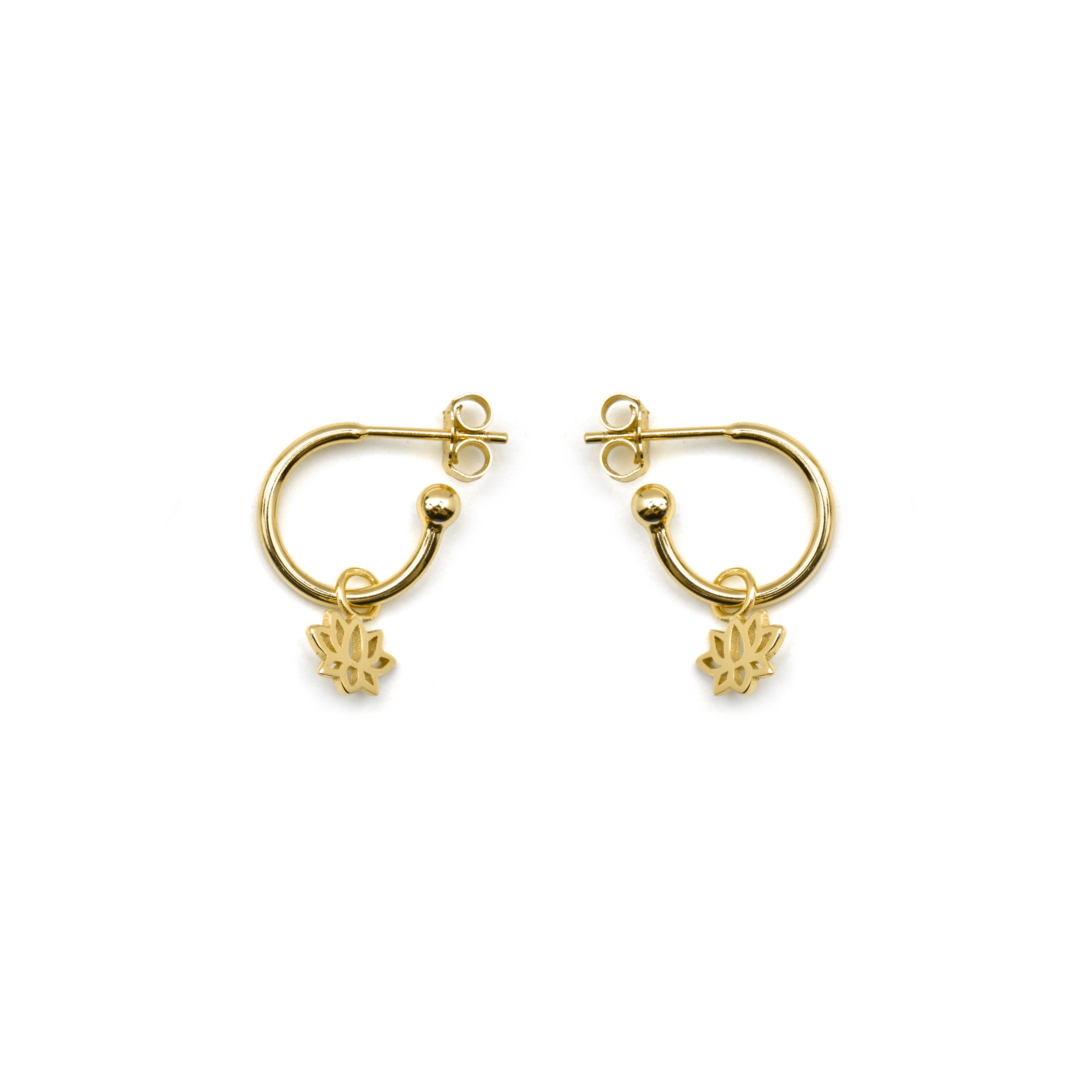 Brincos de Prata de Lei 925 com Acabamento em Ouro 18K - Fholie