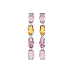 925er Sterlingsilber Ohrringe mit mehrfarbigen Zirkonia, rhodiniert - Guyoth