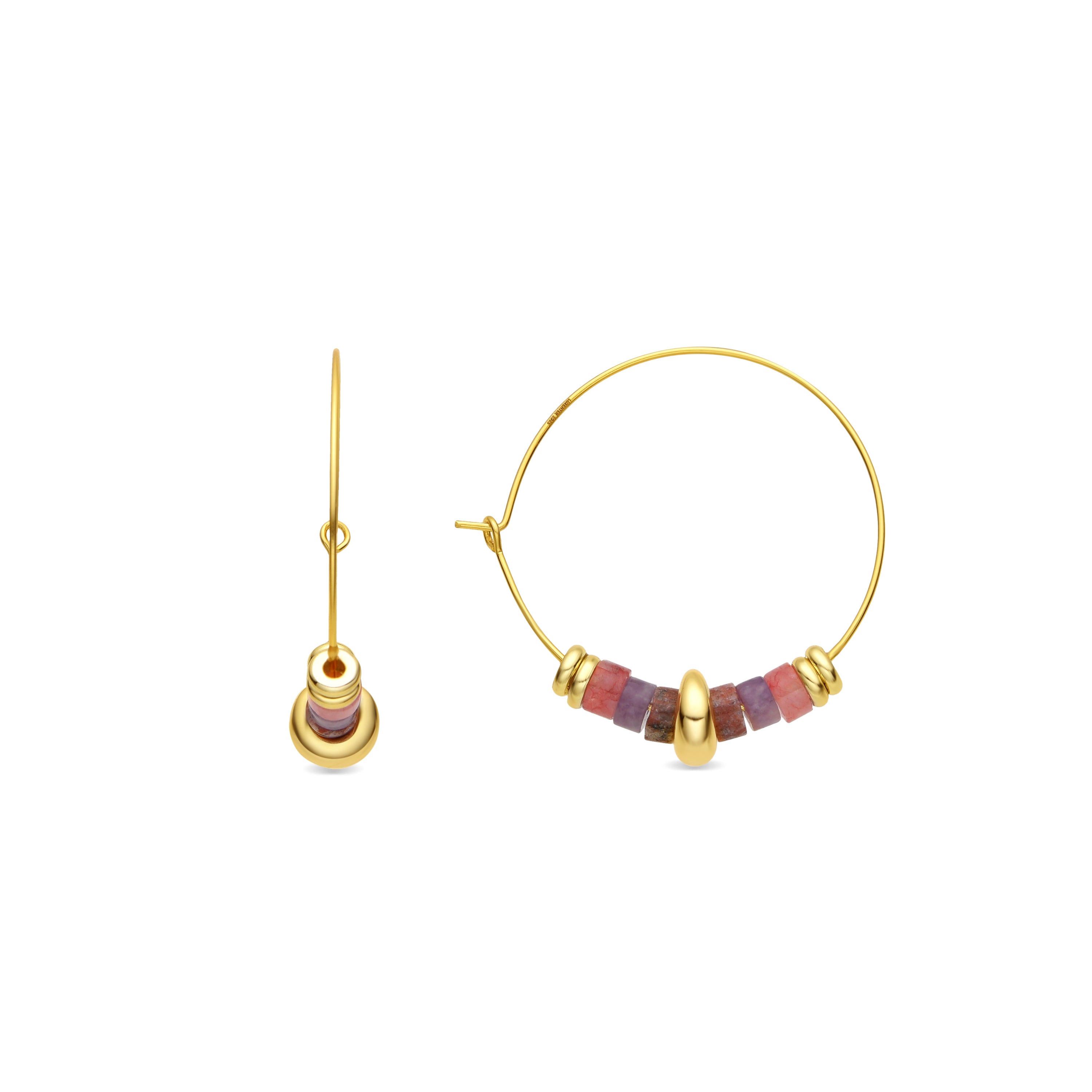 Orecchini in Argento Sterling 925 e Ametista Naturale con finitura in oro giallo 18k - Darkba
