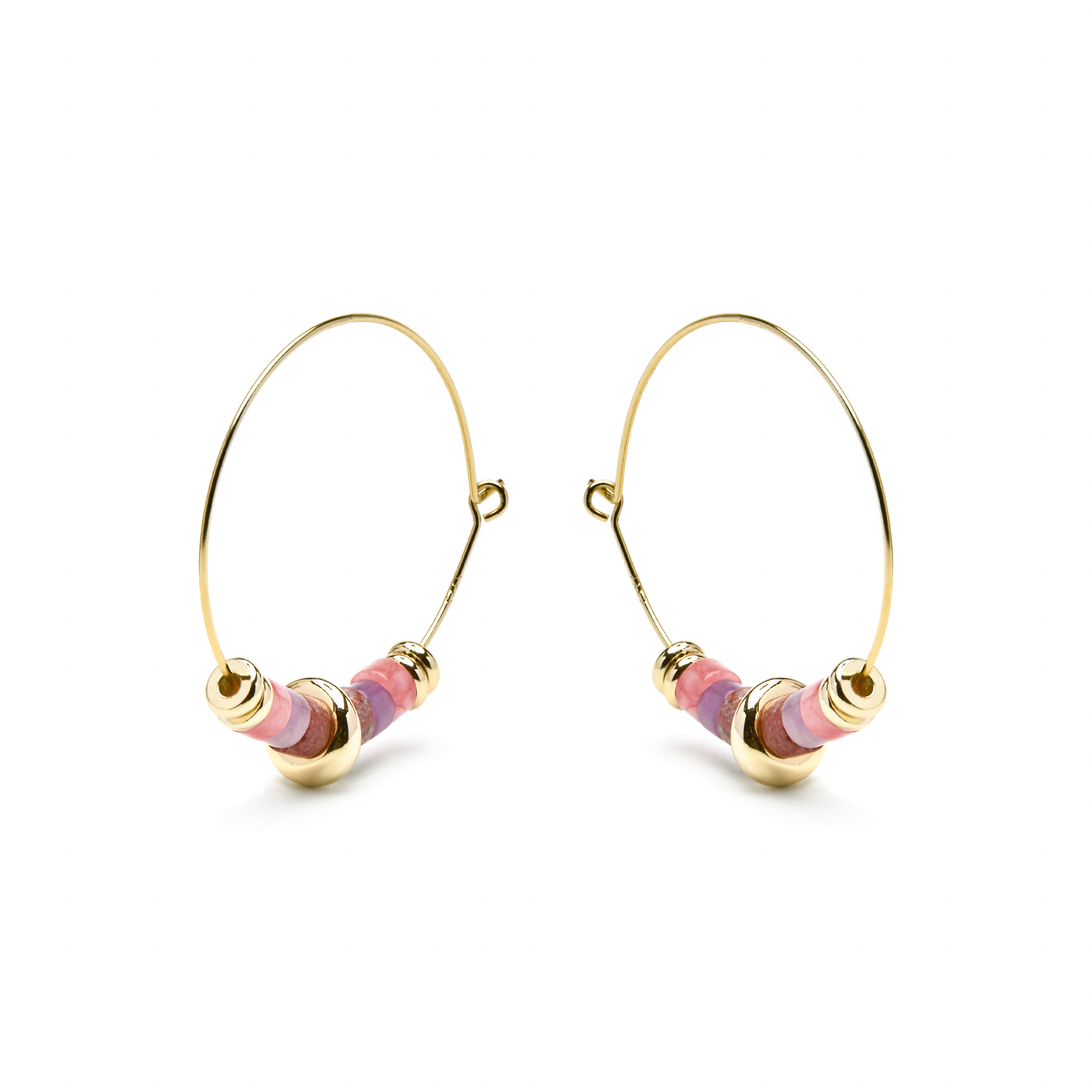 Orecchini in Argento Sterling 925 e Ametista Naturale con finitura in oro giallo 18k - Darkba