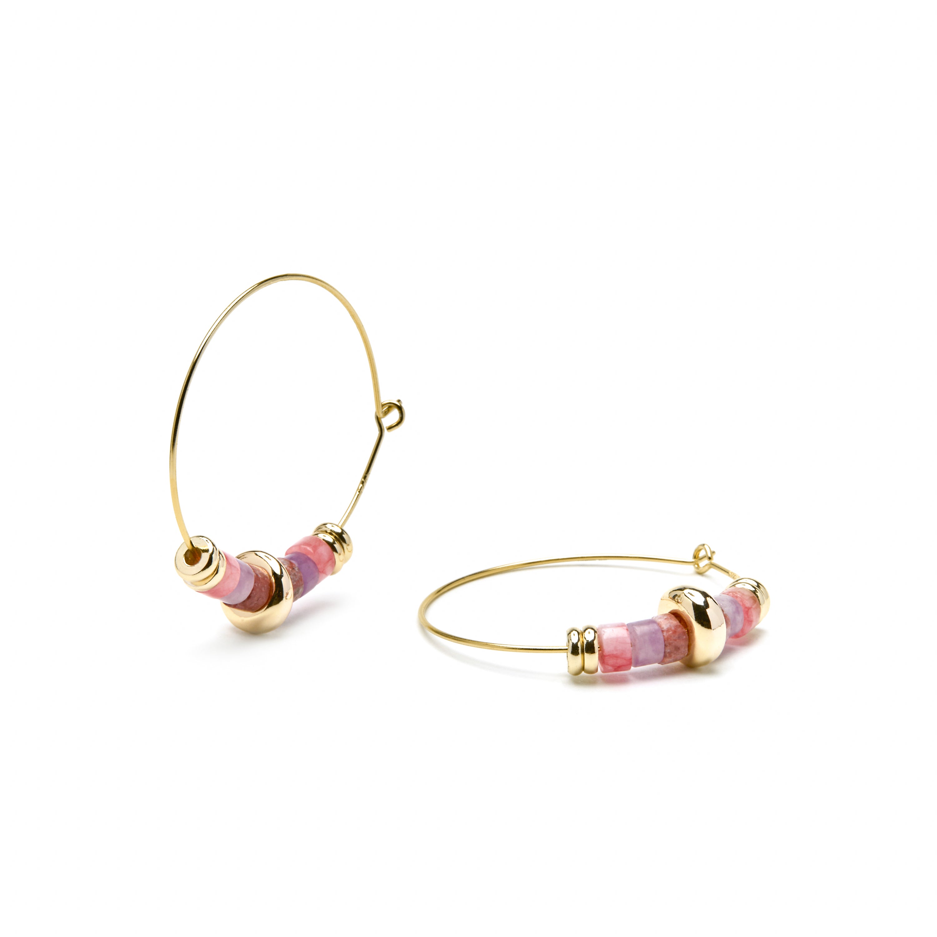 Orecchini in Argento Sterling 925 e Ametista Naturale con finitura in oro giallo 18k - Darkba