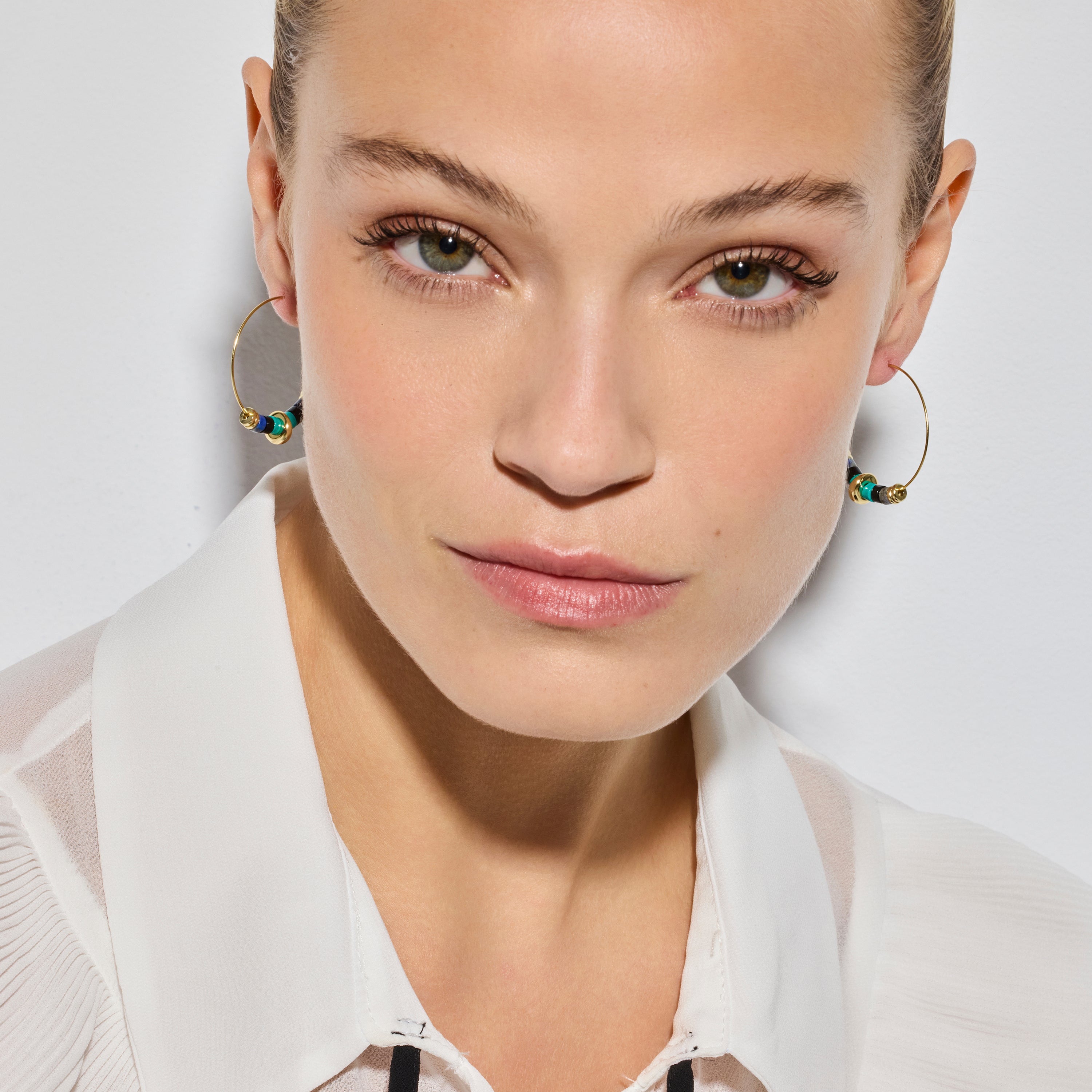 925 Sterling Silver Earrings with Malachite and 18k Yellow Gold Finish - Darkba