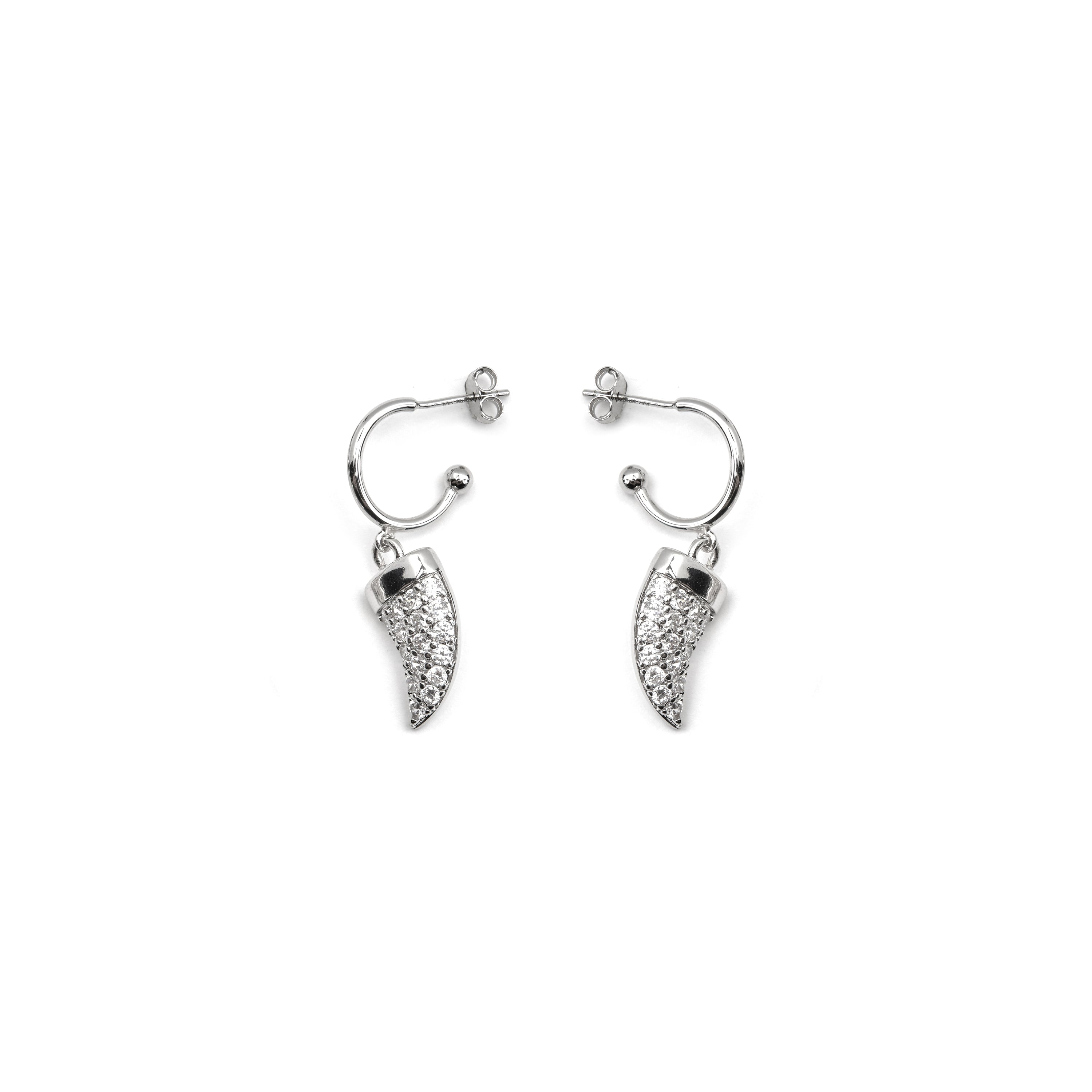Orecchini in Argento Sterling 925 e Zirconia Cubica con finitura in rodio - Dek