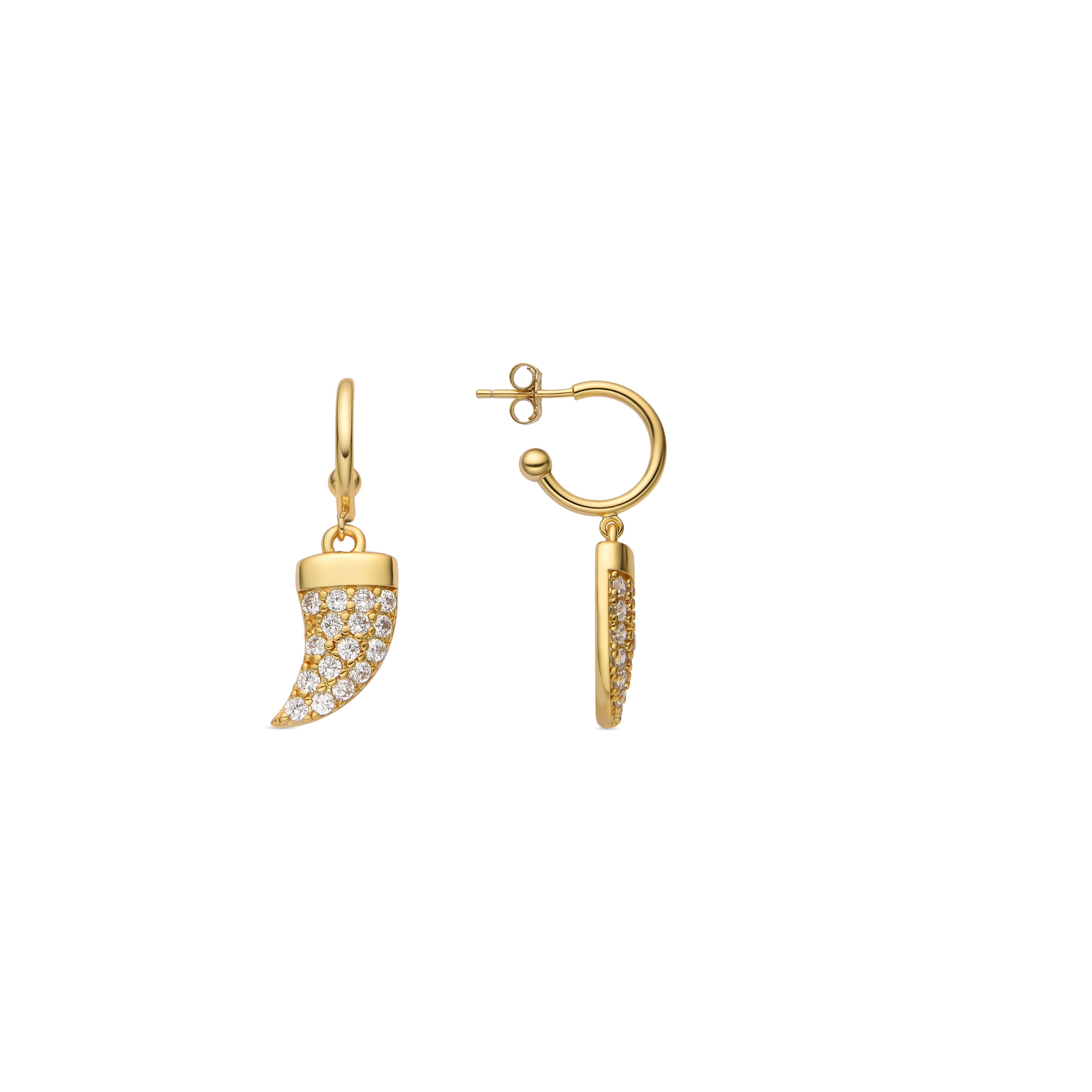 Pendientes de Plata de Ley 925 y Circonita Brillante acabado oro 18k - Dek