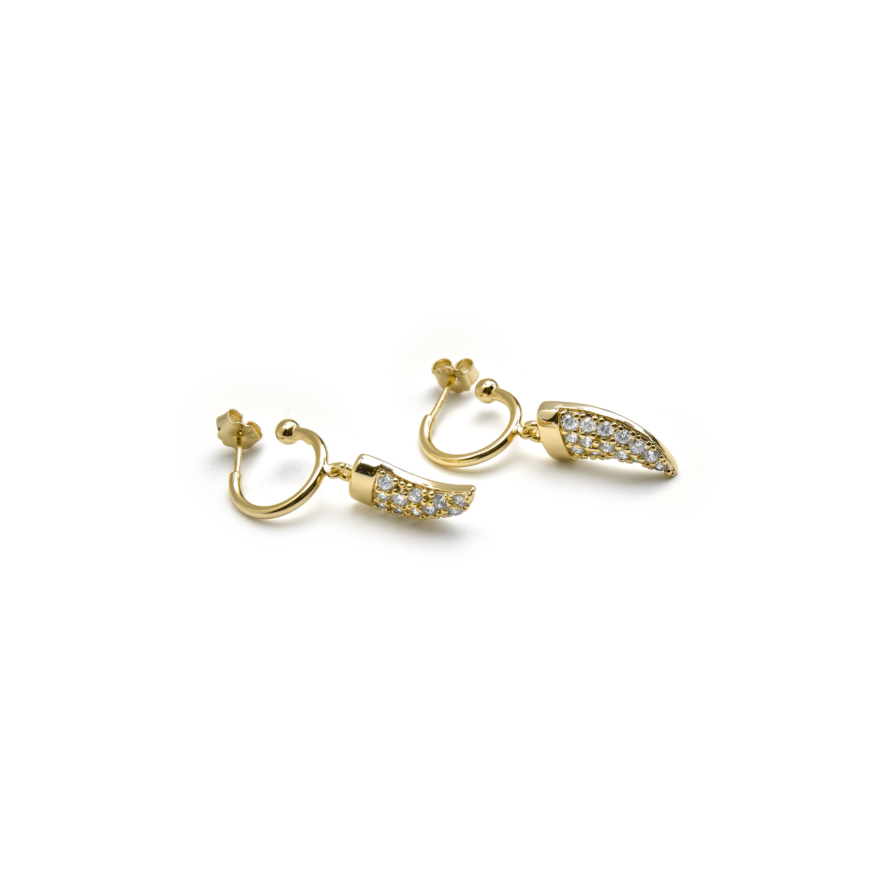 Pendientes de Plata de Ley 925 y Circonita Brillante acabado oro 18k - Dek