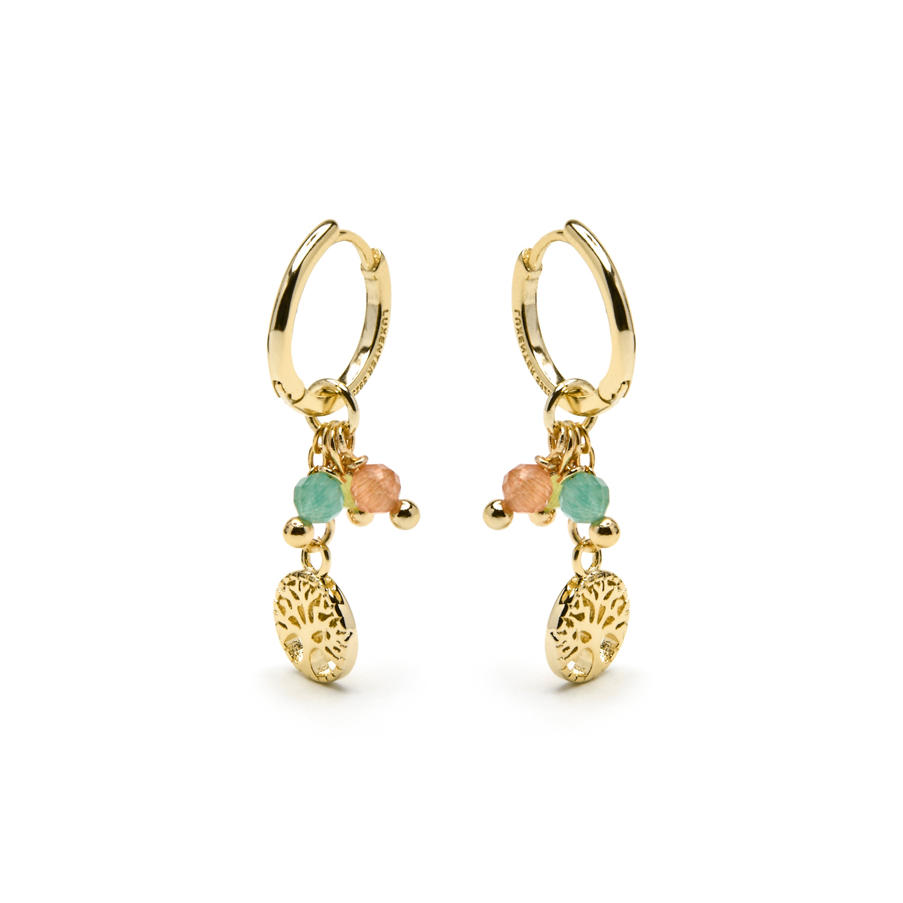 Brincos de Prata de Lei 925 e Cristal Multicolor com acabamento em ouro amarelo 18k - Balal