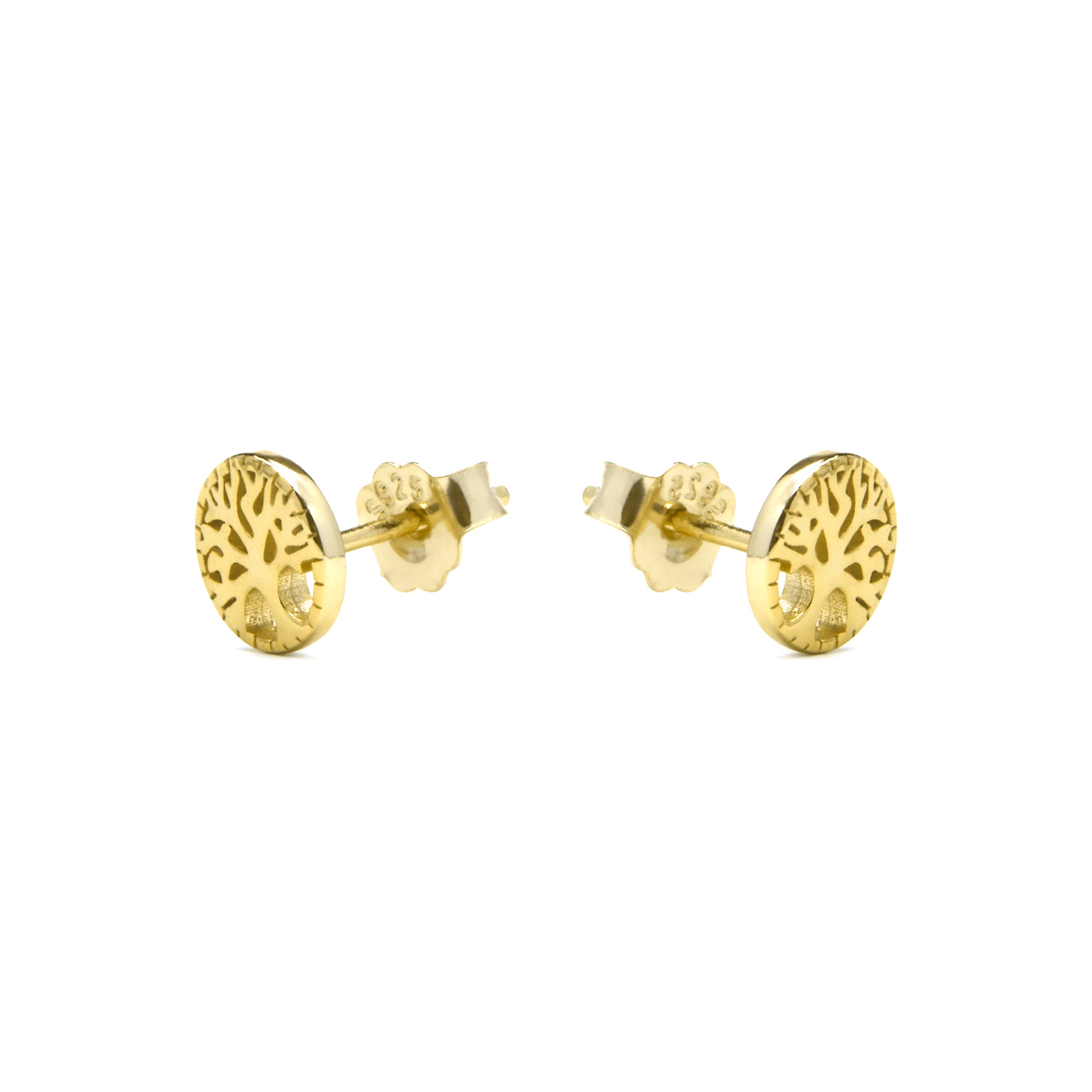 925 Sterling Silver Earrings with 18k Yellow Gold Finish - Tepai