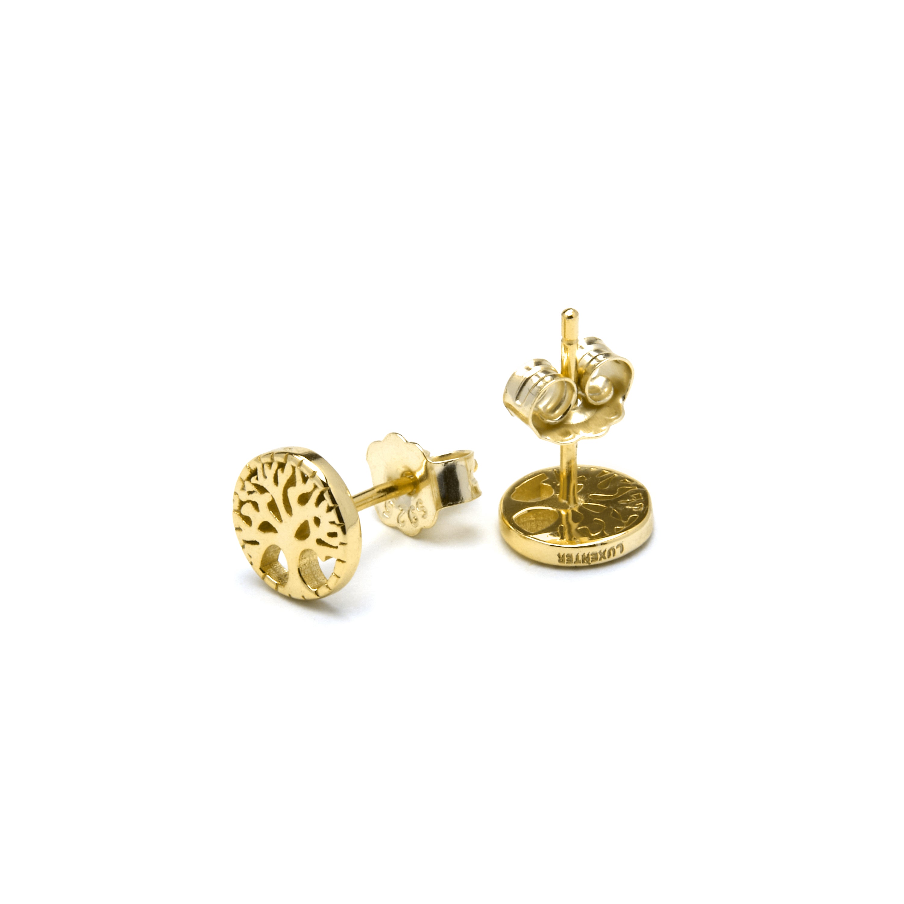925 Sterling Silver Earrings with 18k Yellow Gold Finish - Tepai