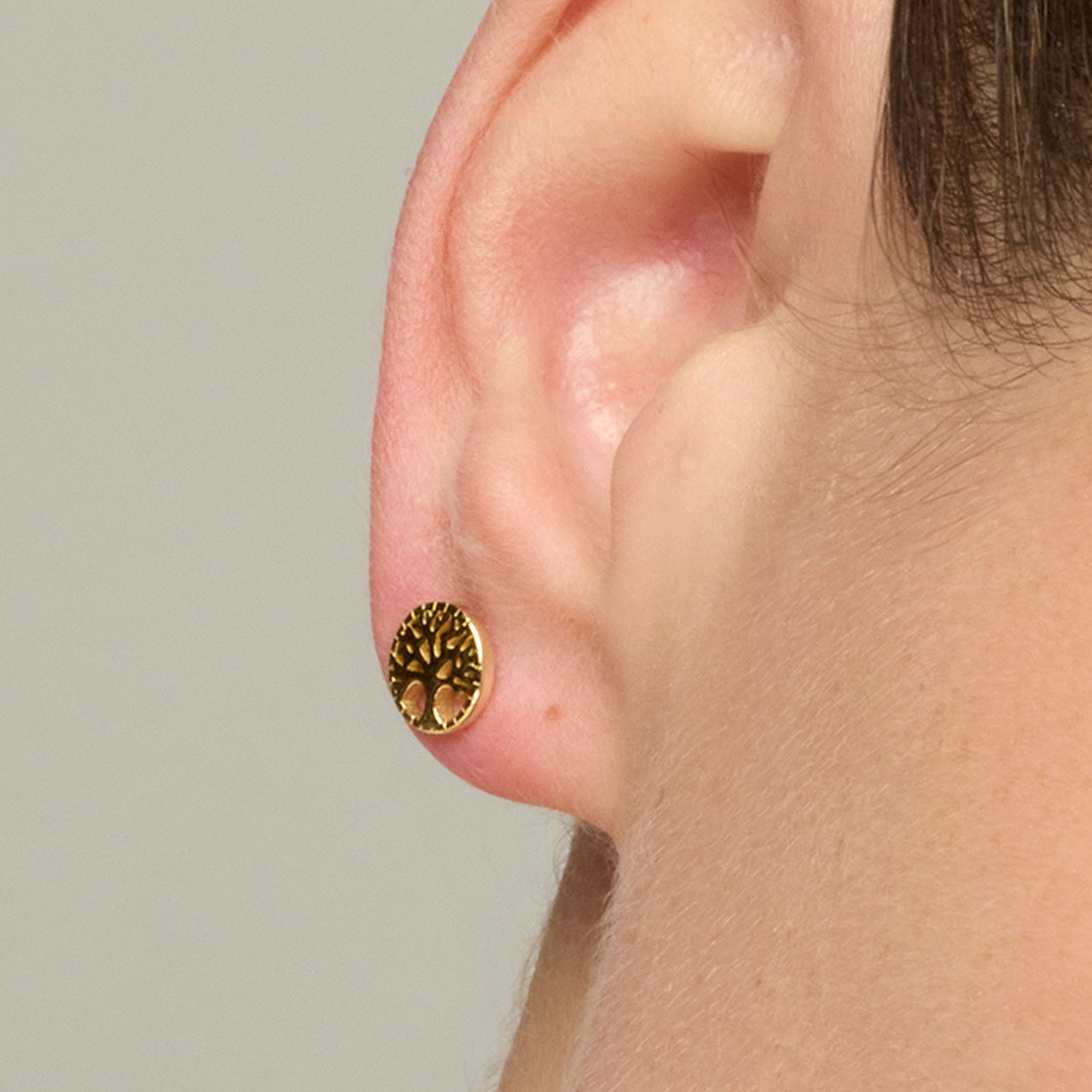 925 Sterling Silver Earrings with 18k Yellow Gold Finish - Tepai