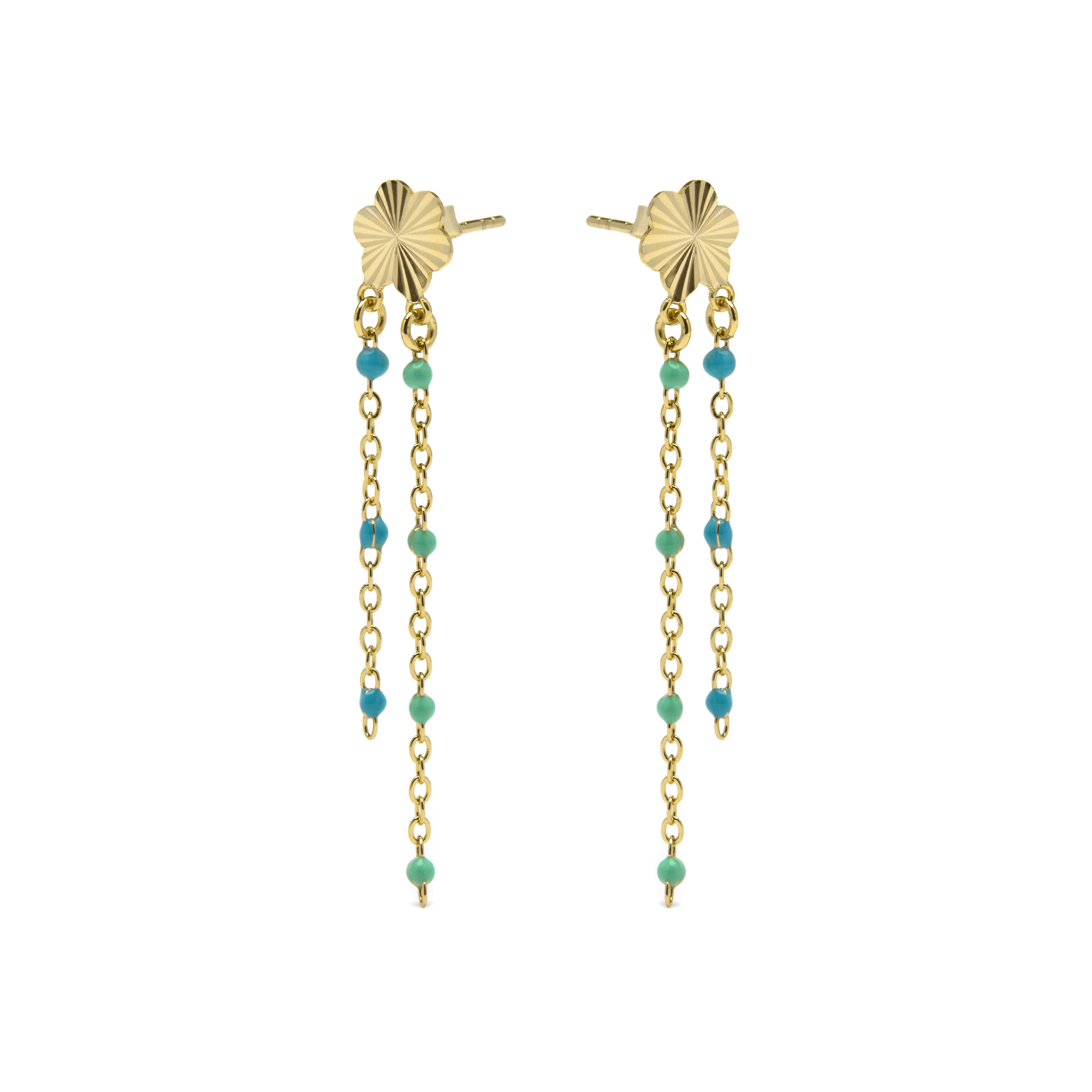 Orecchini in Argento Sterling 925 e Laccato Blu con finitura in oro giallo 18k - Hemi