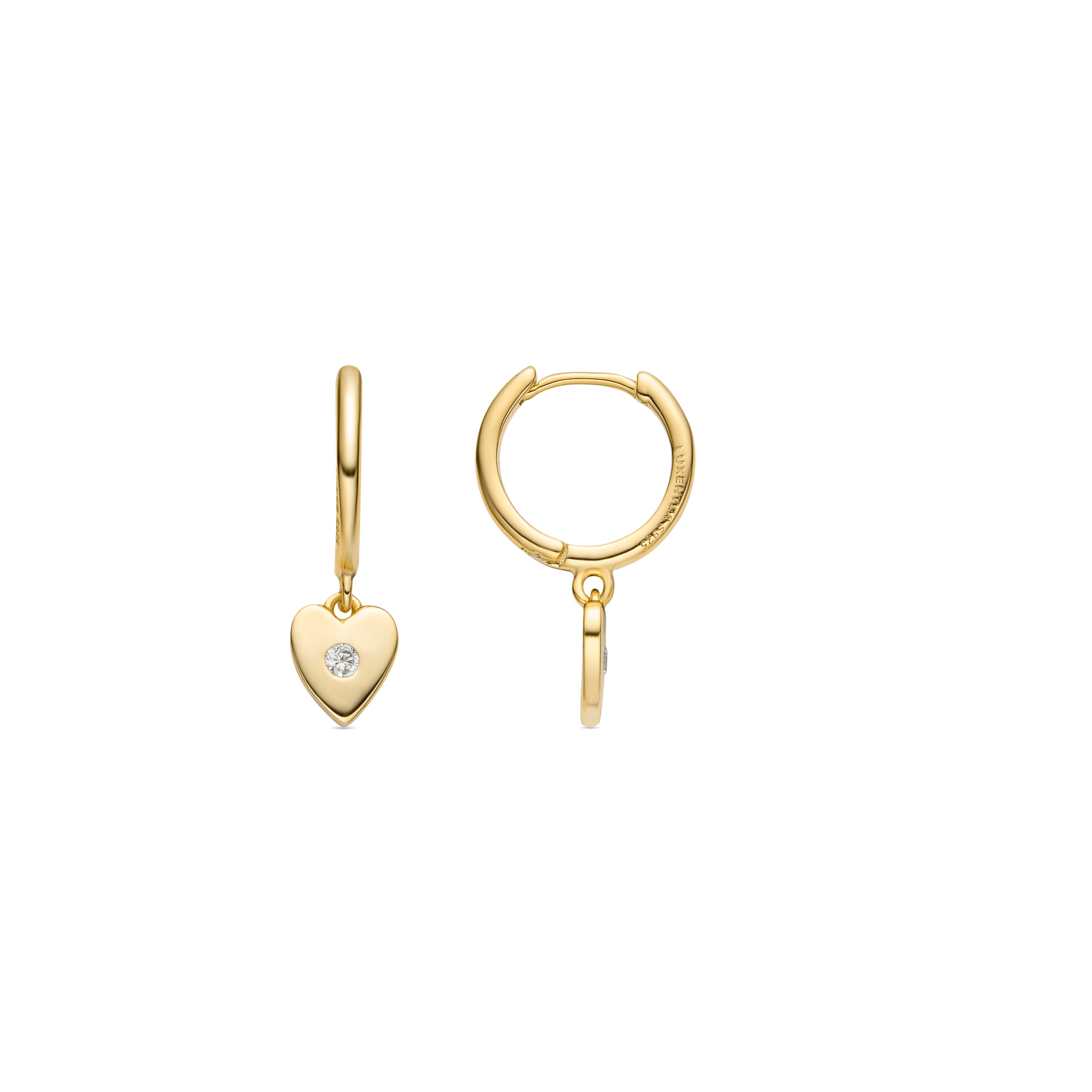 Boucles d'oreilles en argent sterling 925 et zircon brillant finition or jaune 18k - Kitzi