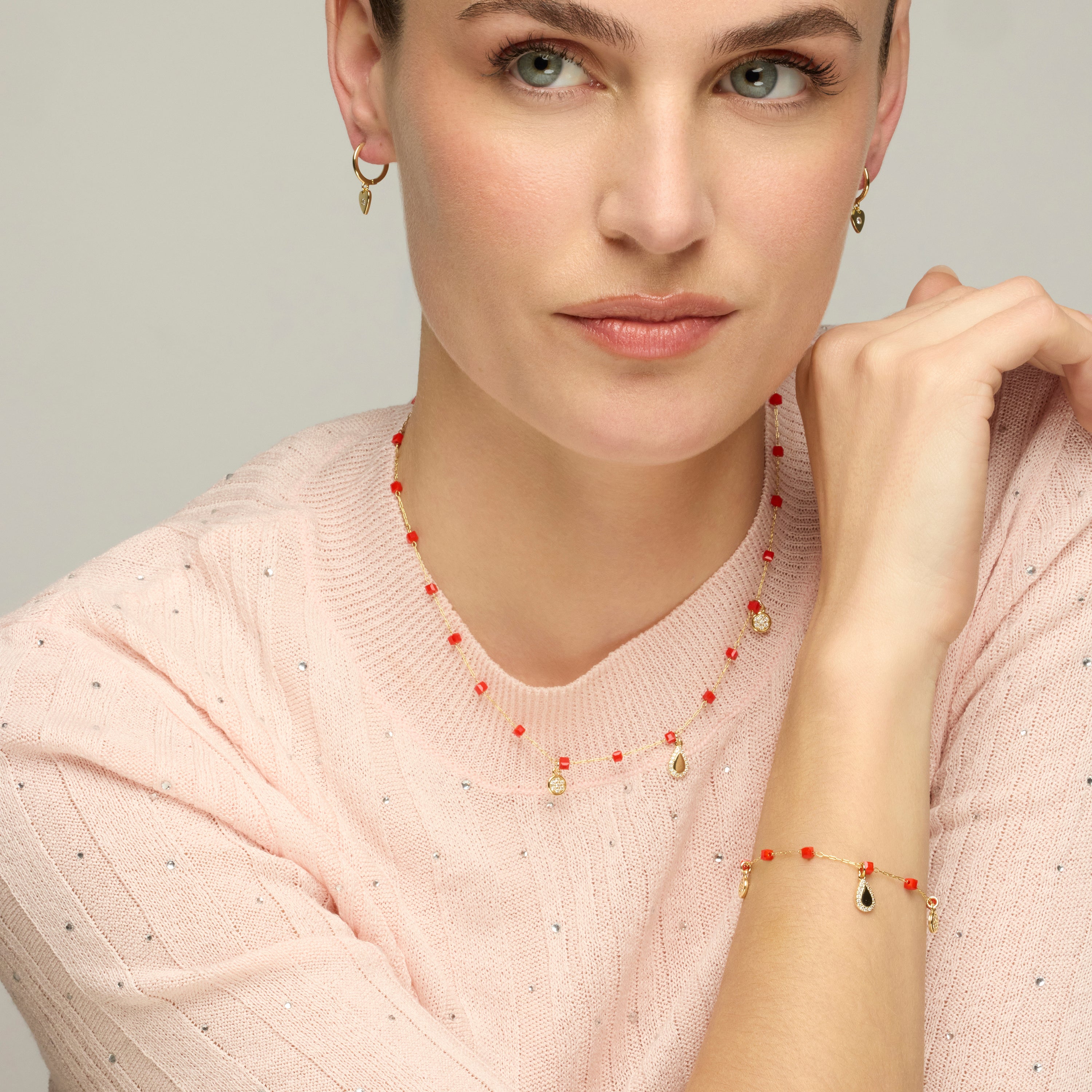 Boucles d'oreilles en argent sterling 925 et zircon brillant finition or jaune 18k - Kitzi