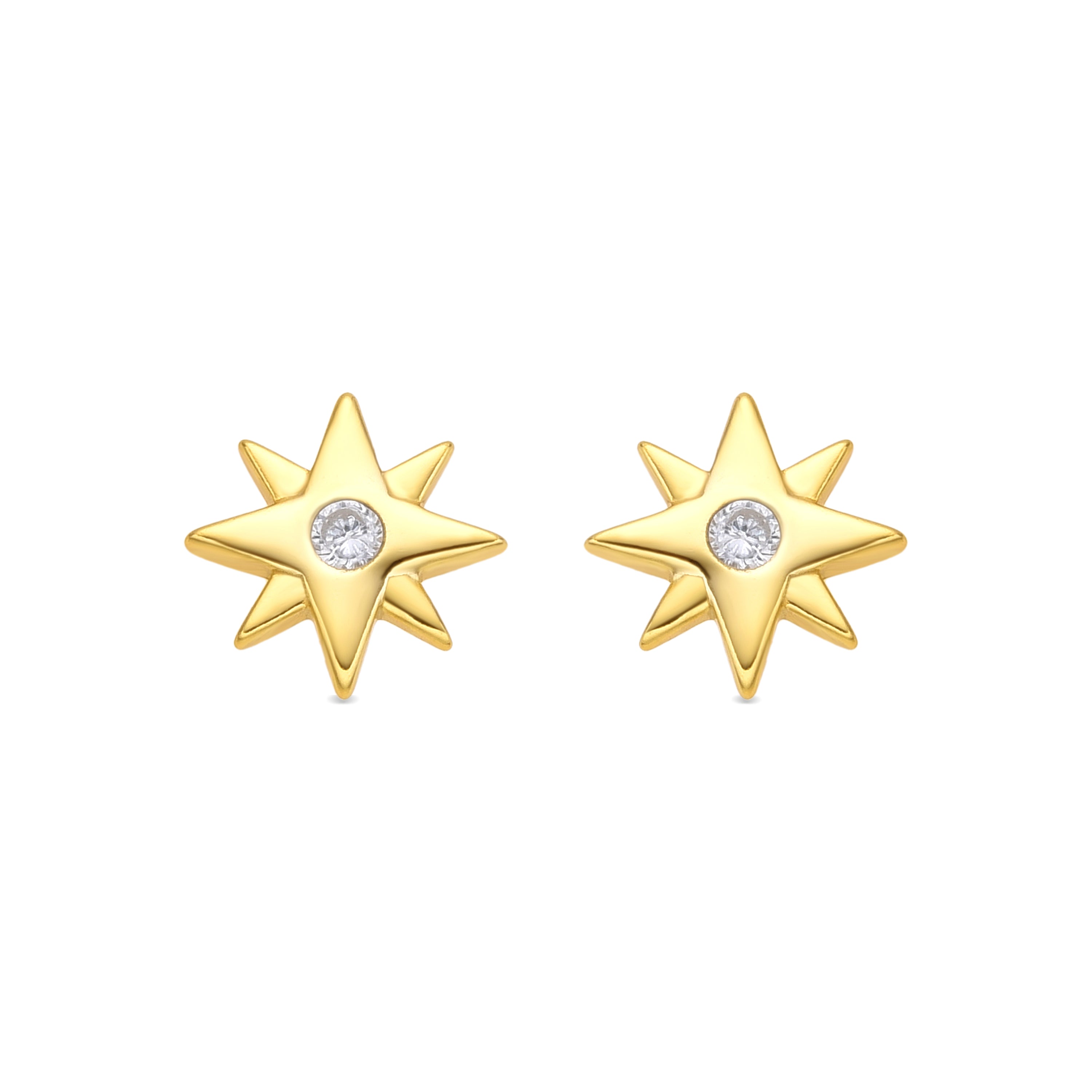 Ohrringe aus 925er Sterlingsilber und glänzenden Zirkonia mit 18k Gelbgold-Finish - Meril