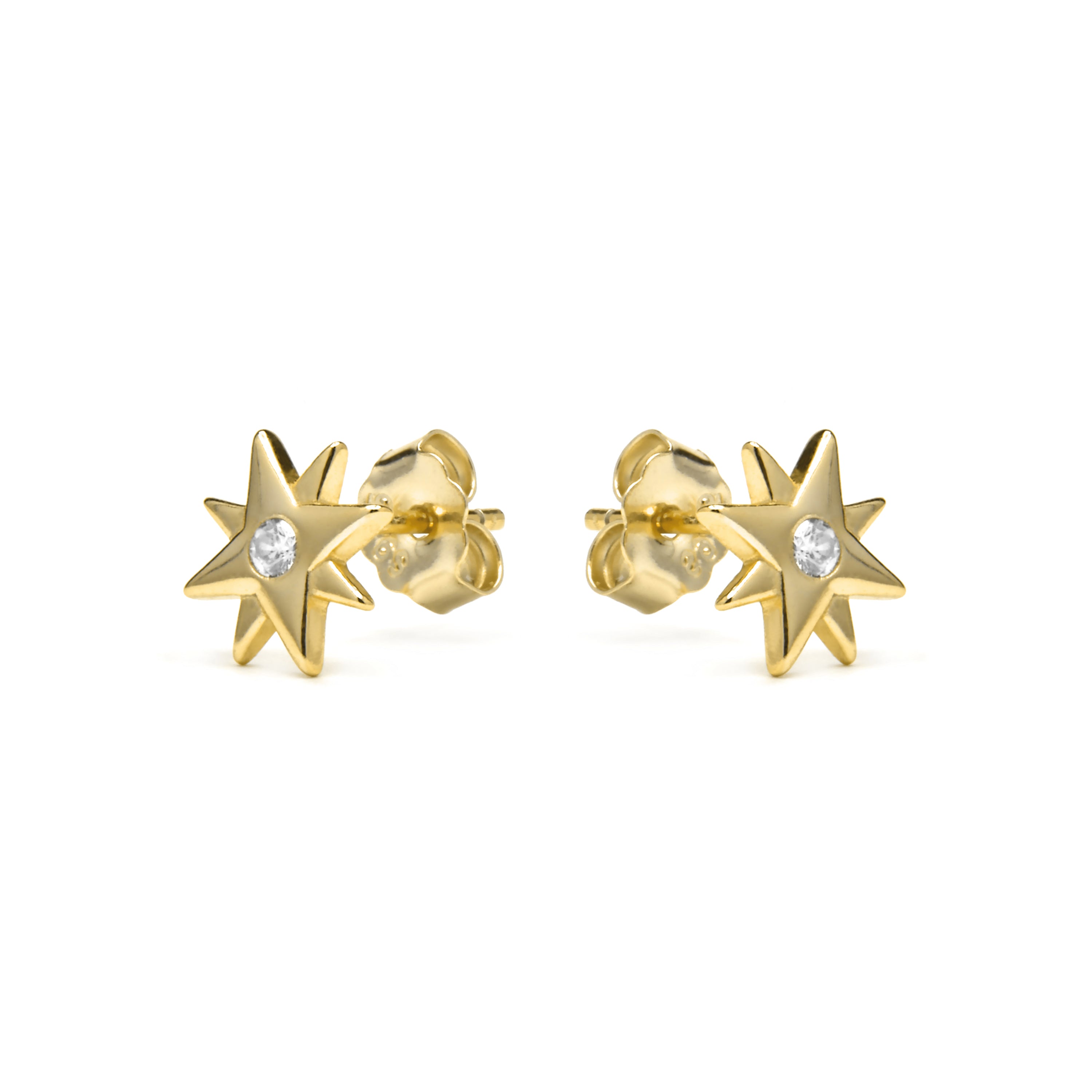Ohrringe aus 925er Sterlingsilber und glänzenden Zirkonia mit 18k Gelbgold-Finish - Meril