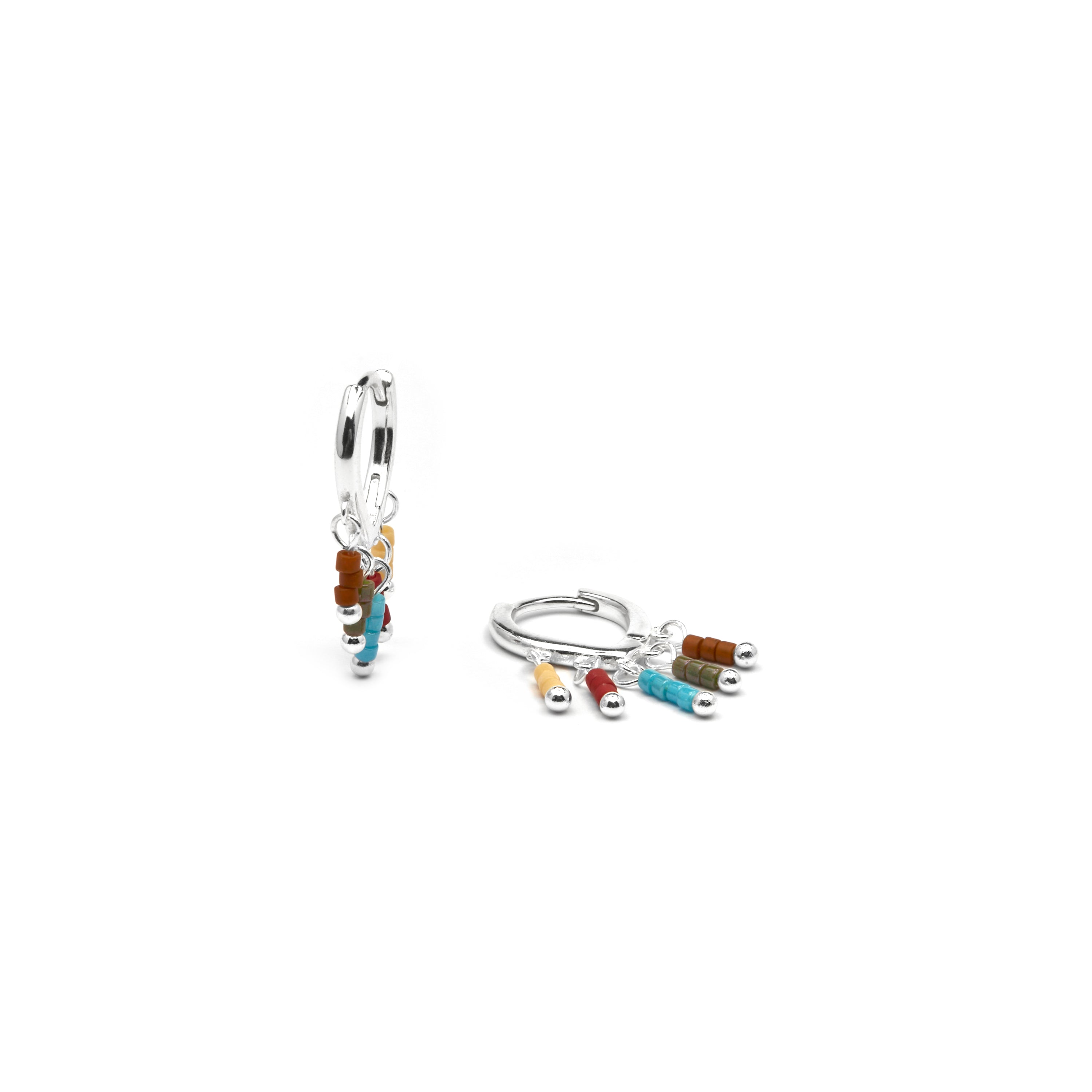 Orecchini in Argento Sterling 925 e Laccato Multicolore finitura rodio - Lelsi