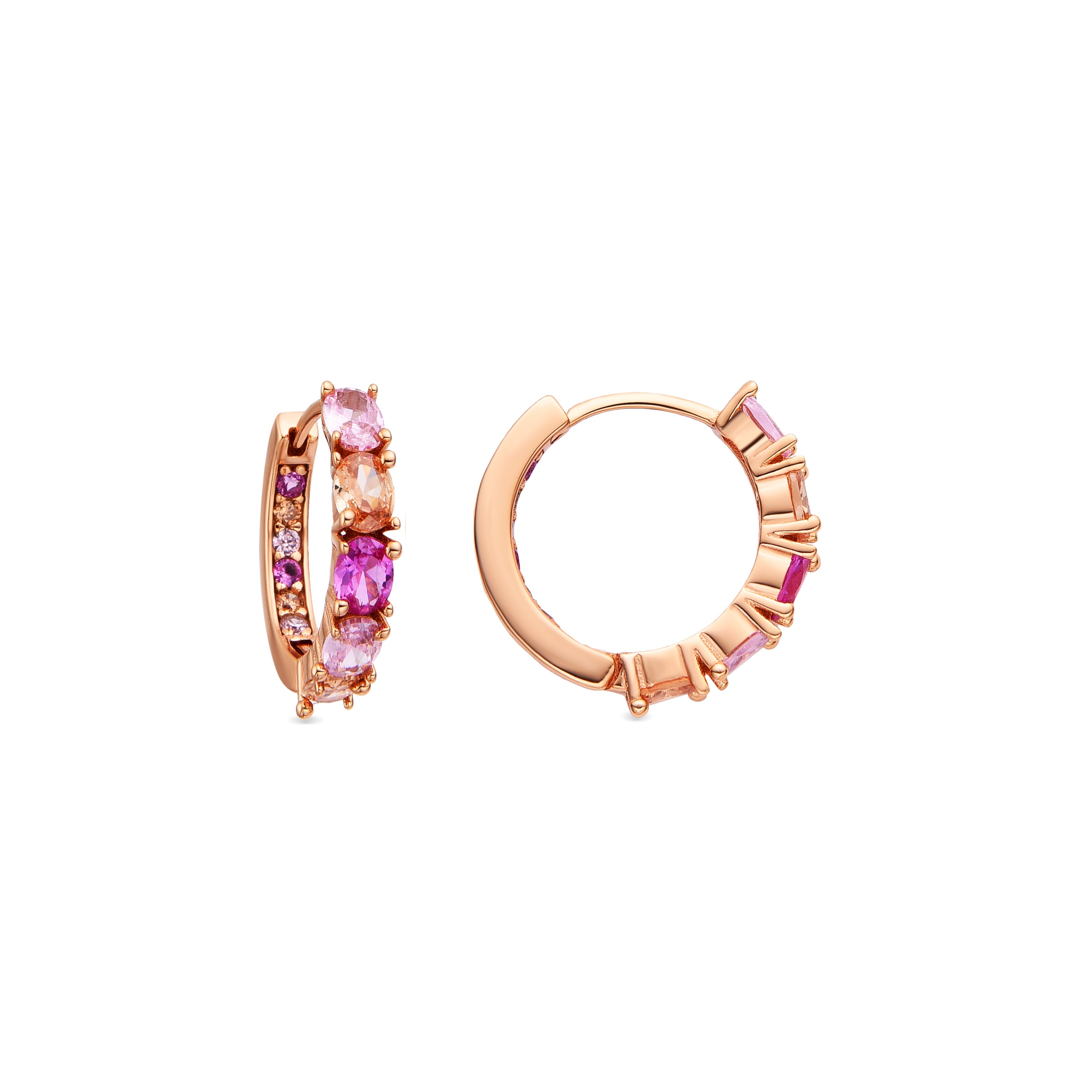 Ohrringe aus 925er Sterlingsilber und rosa Zirkonia mit 18k Gelbgold-Finish - Naak