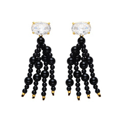 925 Sterling Silver Earrings with Turquoise and 18k Yellow Gold Finish - Lorka