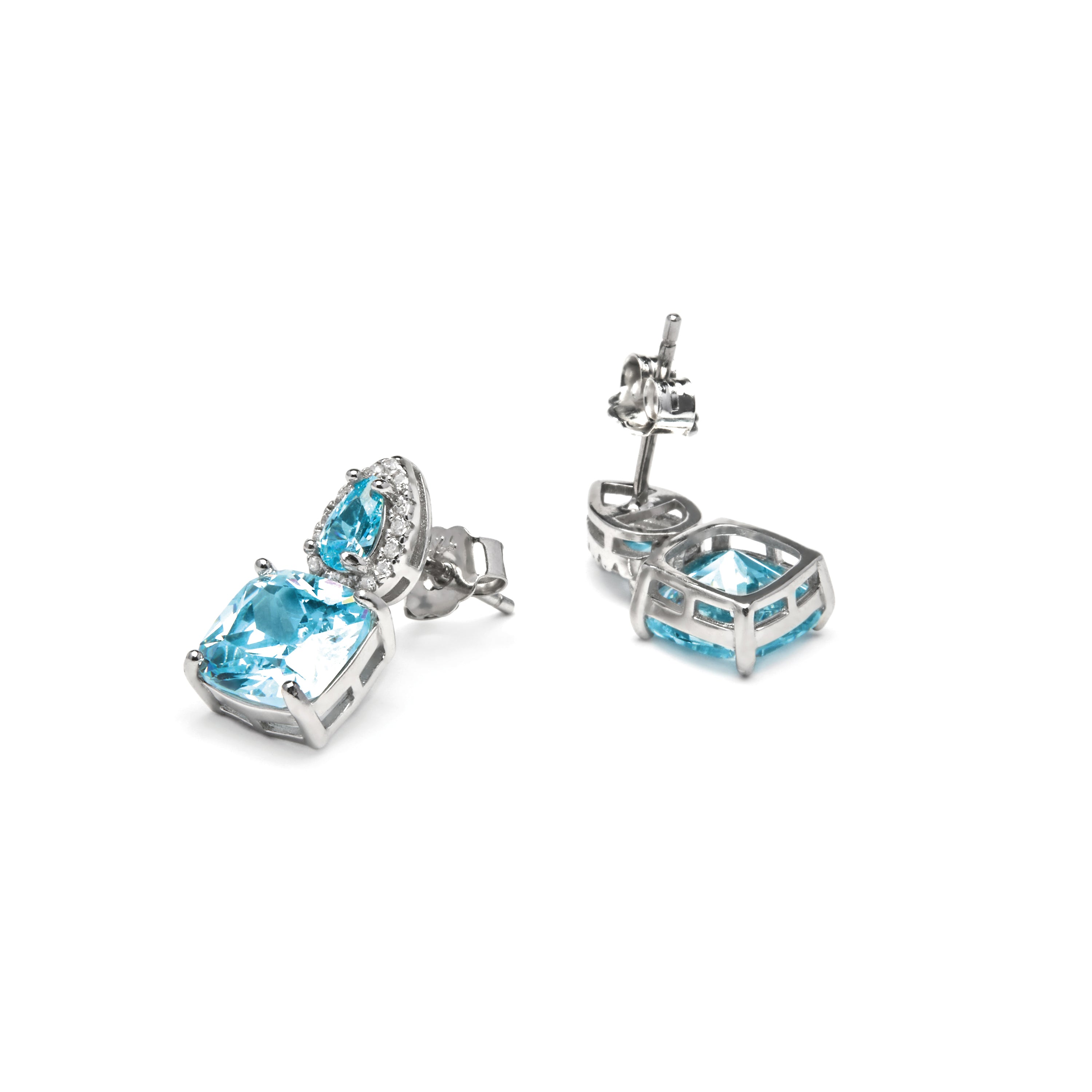 Pendientes de Plata de Ley 925 y Circonita Brillante acabado rodio - Ronni