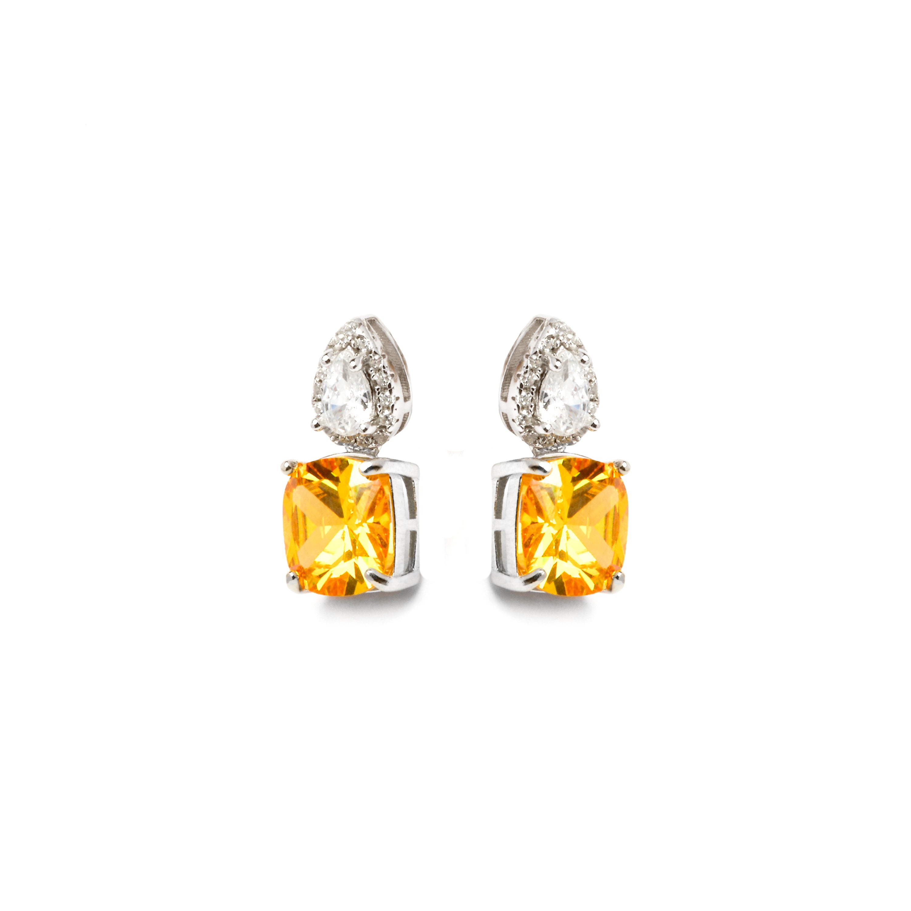 Pendientes de Plata de Ley 925 y Circonita Brillante acabado rodio - Ronni