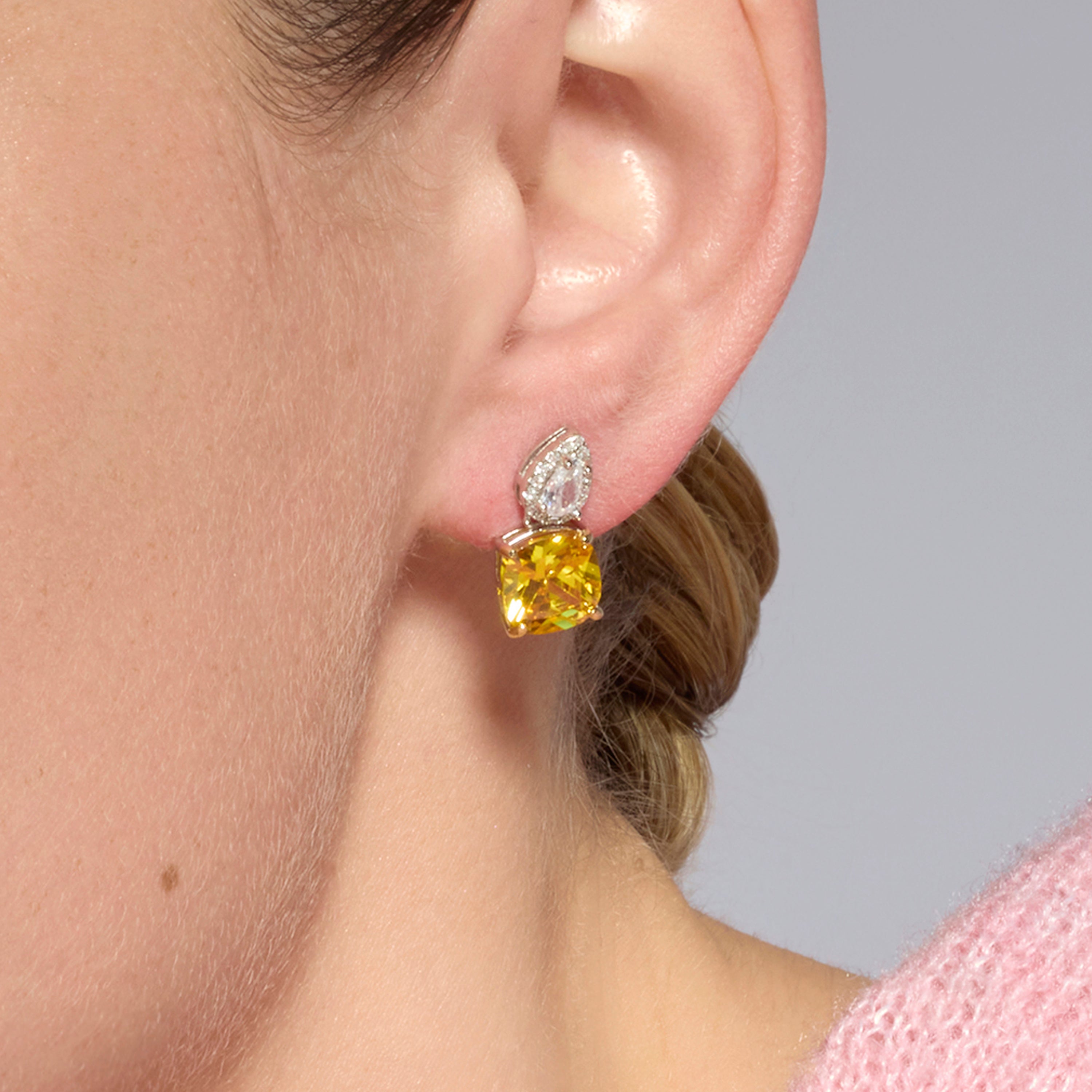 Pendientes de Plata de Ley 925 y Circonita Brillante acabado rodio - Ronni
