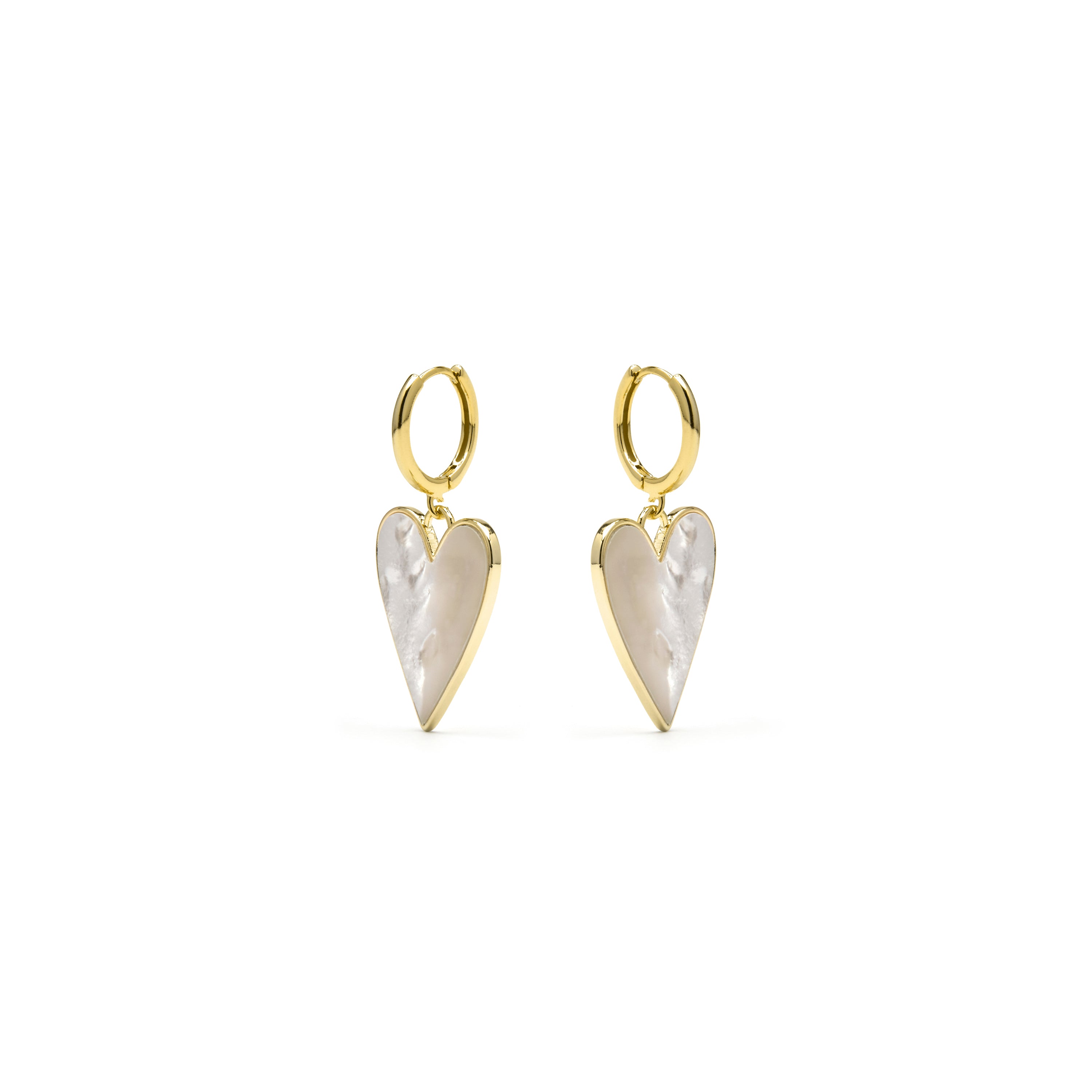Ohrringe aus 925er Sterlingsilber und weißem Perlmutt mit 18-karätiger Gelbgoldbeschichtung Akna