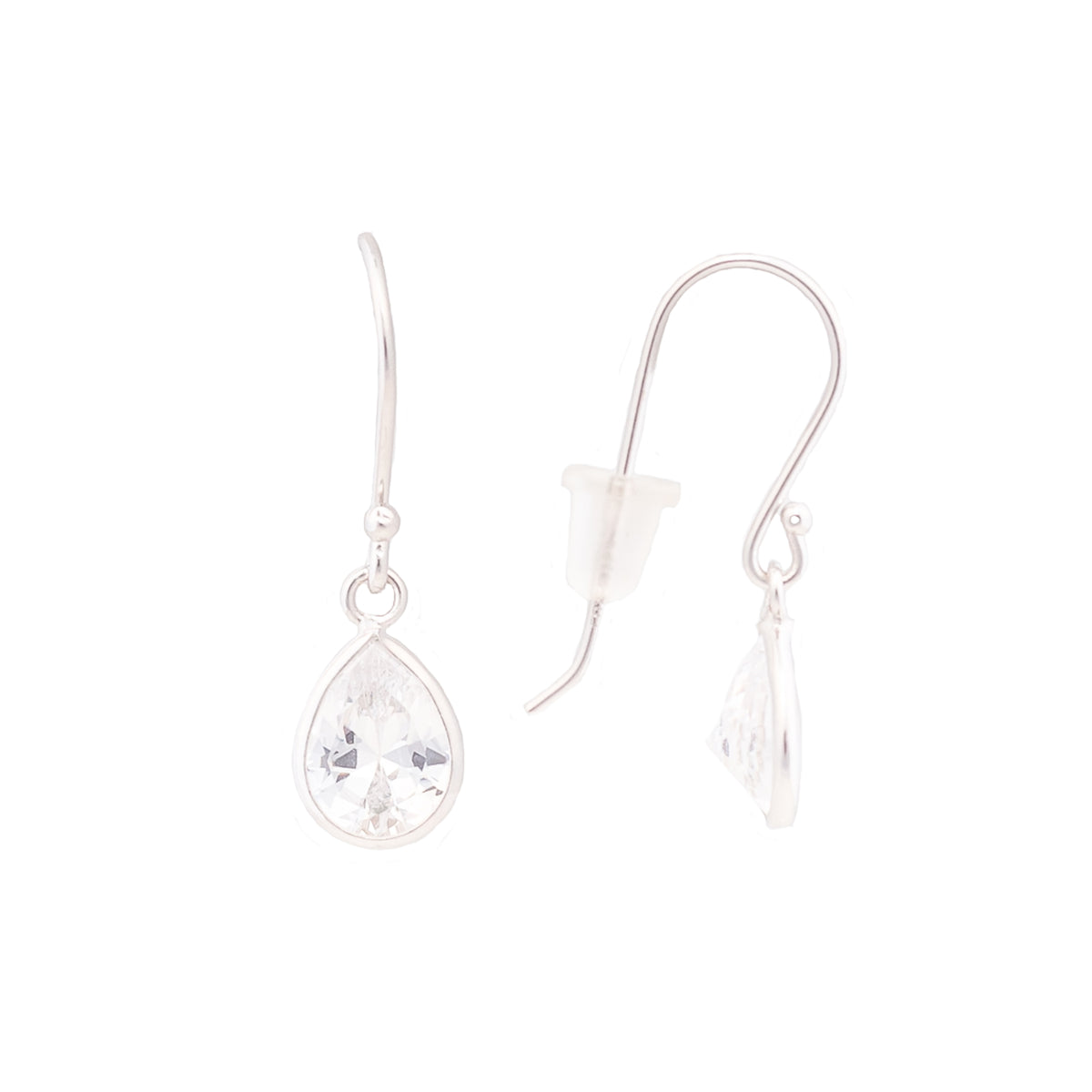Pendientes de Plata de Ley 925 con Circonita Brillante acabados en rodio - Essential