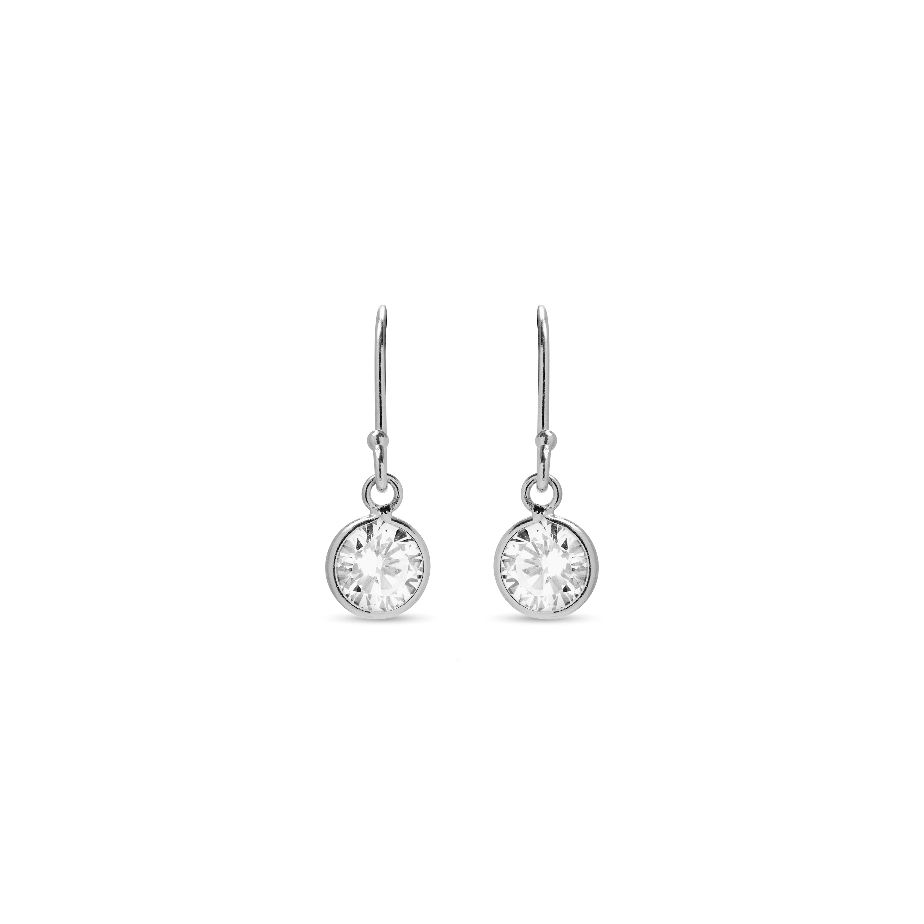 Brincos de Prata de Lei 925 com Zircónia Brilhante acabados em ródio - Essential