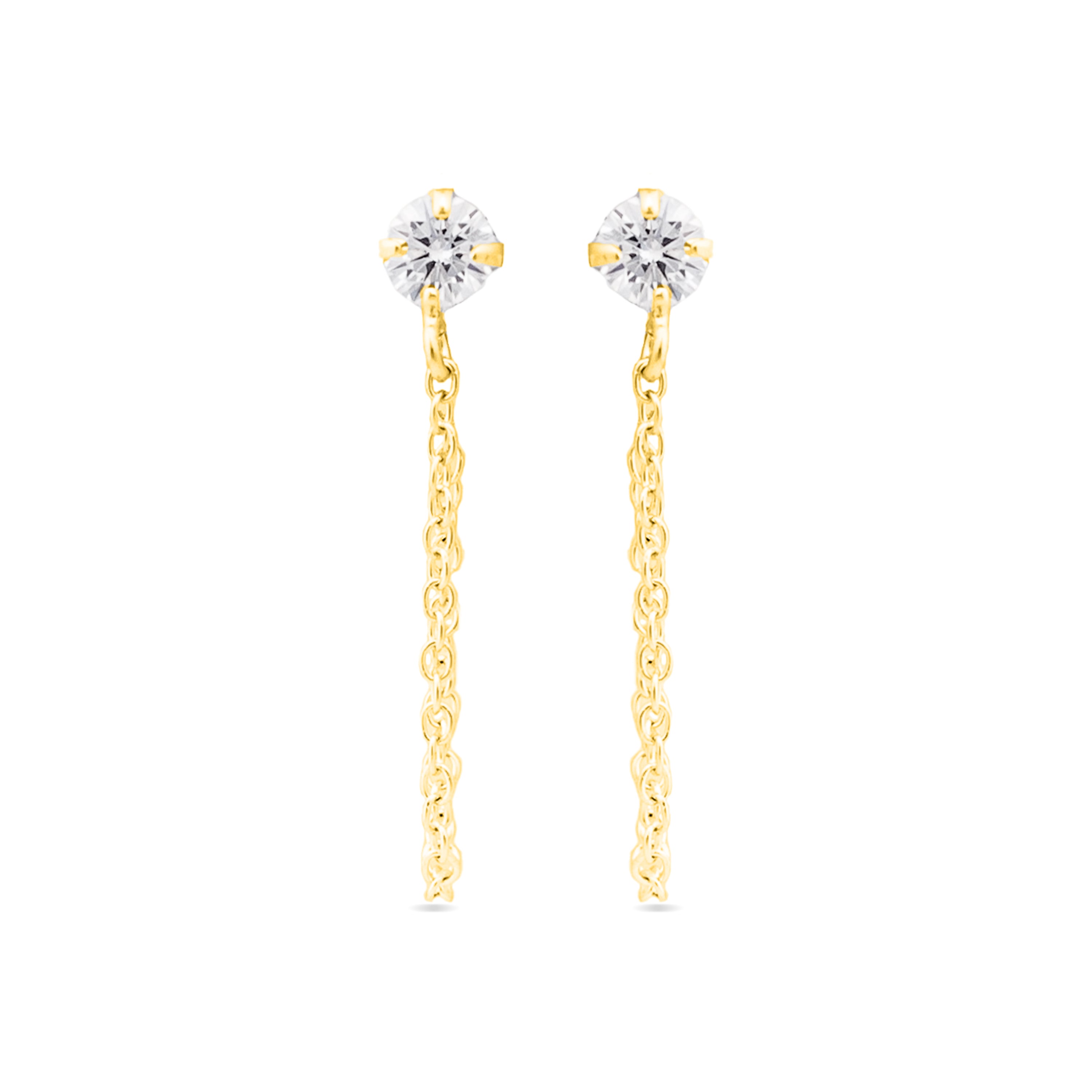 925 Sterling Silver Earrings with Brilliant Zirconia finished in 18K yellow gold - Essential