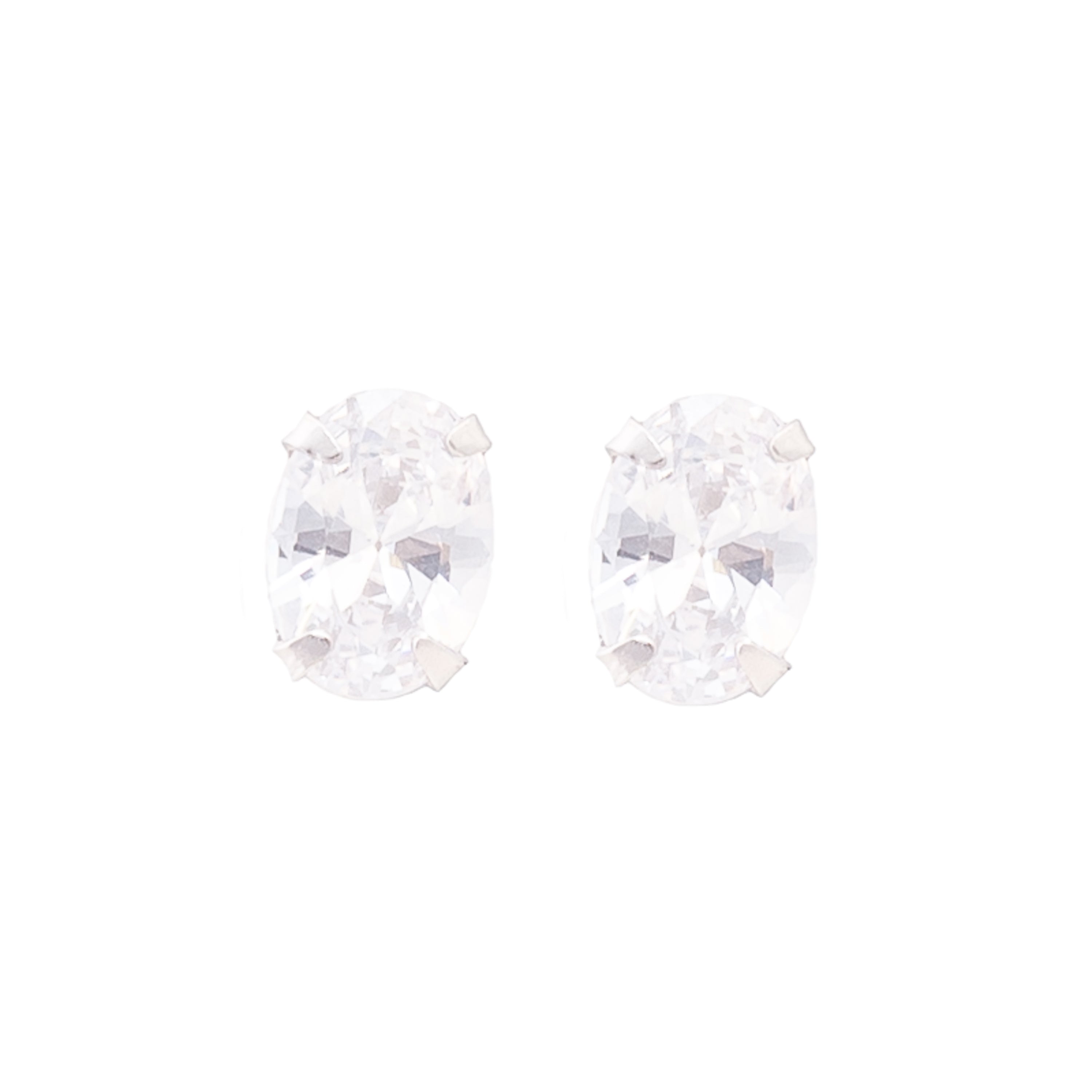 Boucles d'oreilles en argent sterling 925 avec zircon brillant finition rhodiée - Essential