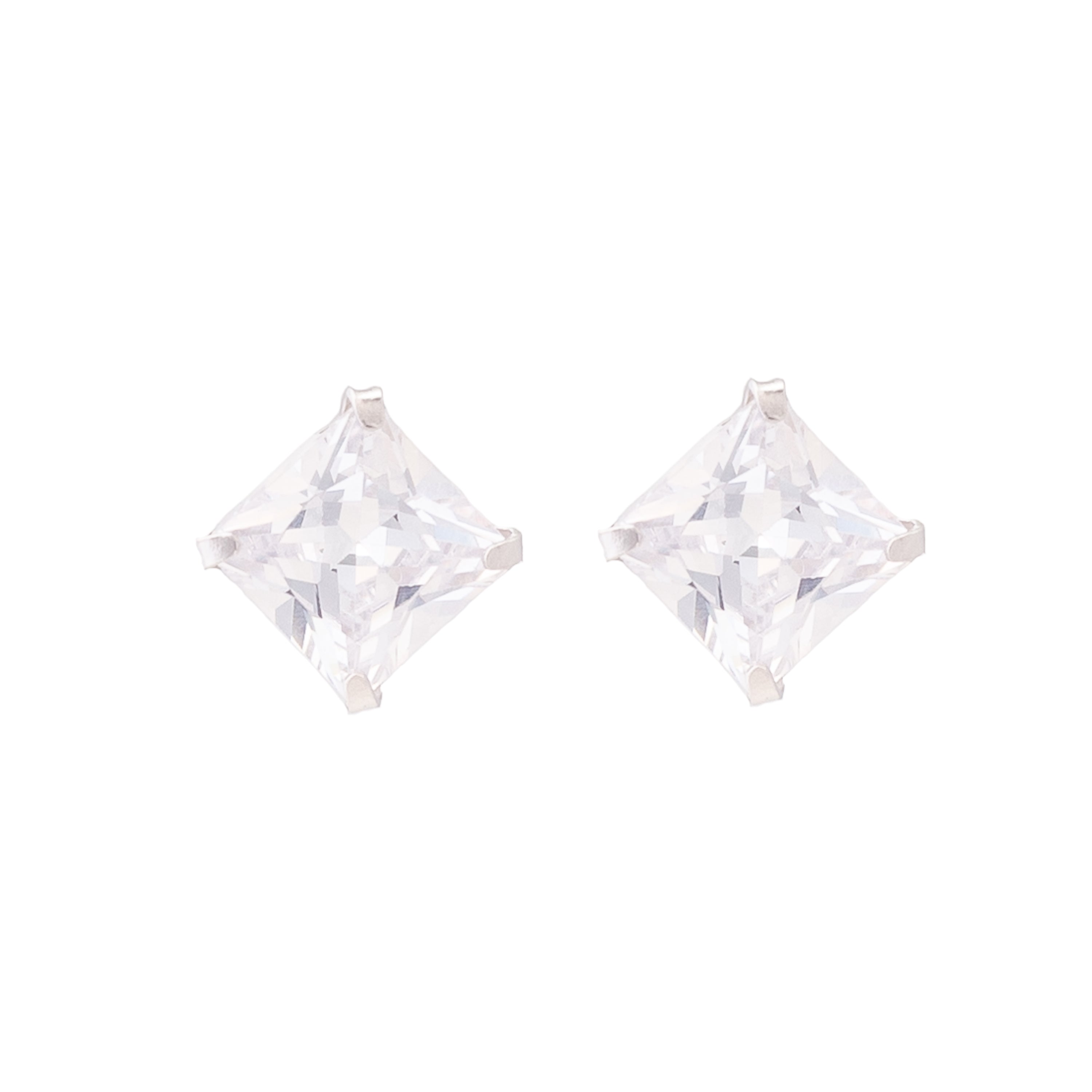 Boucles d'oreilles en argent sterling 925 avec zircon brillant finition rhodiée - Essential