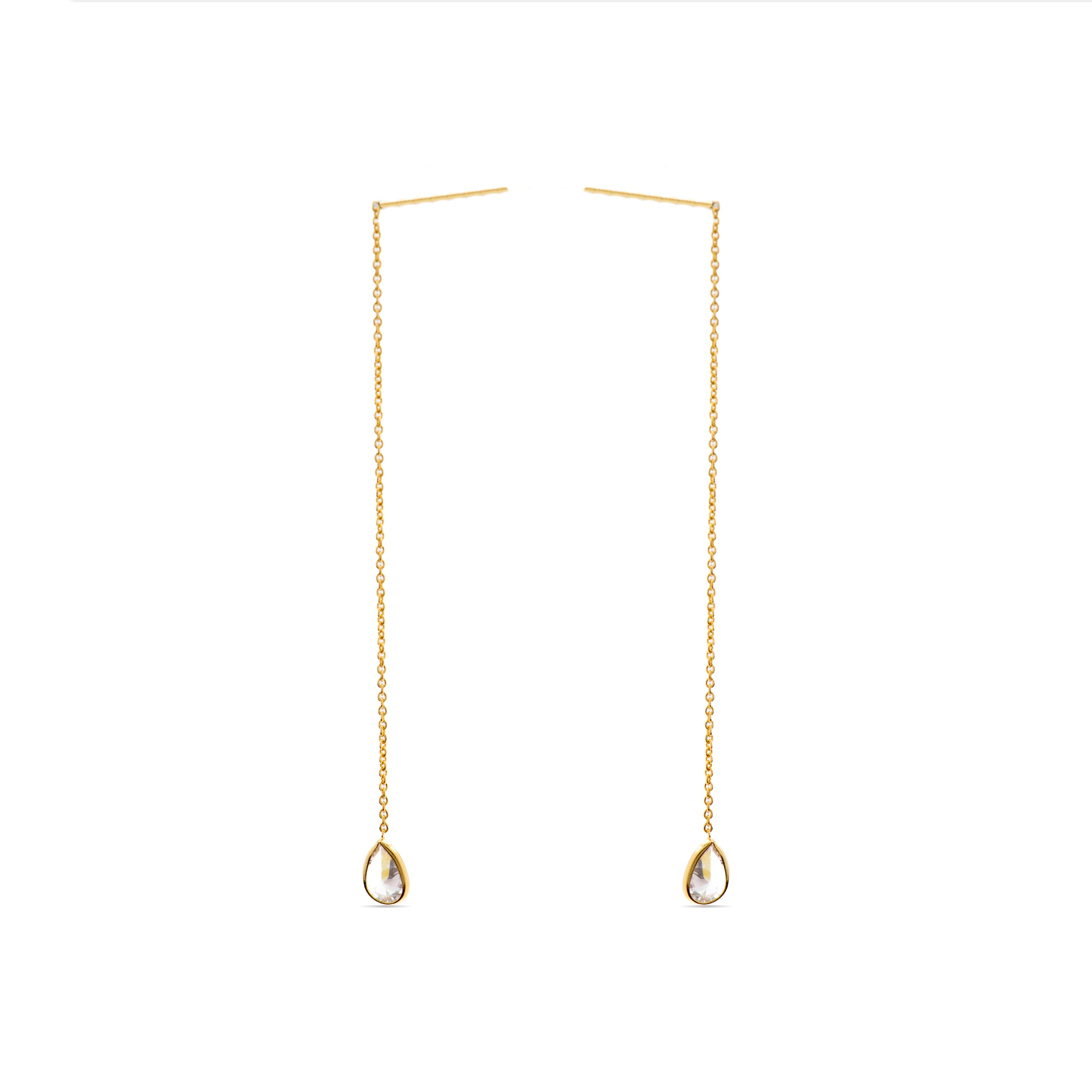 Pendientes de Plata de Ley 925 con Circonita Brillante acabados en oro amarillo 18K - Essential