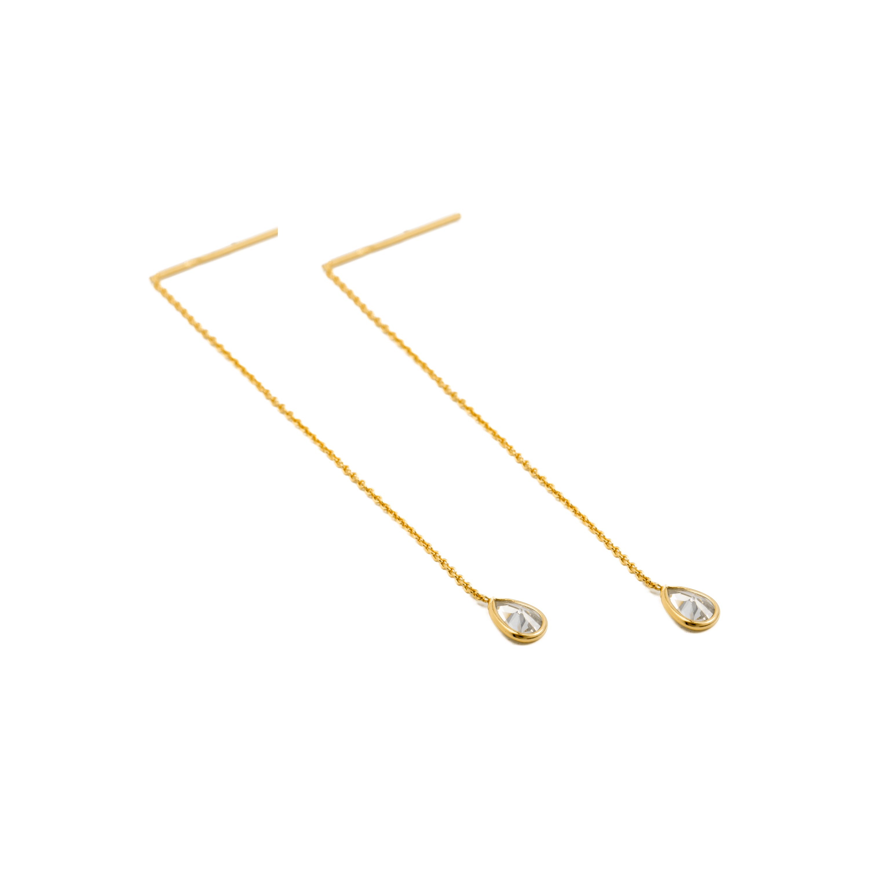 Pendientes de Plata de Ley 925 con Circonita Brillante acabados en oro amarillo 18K - Essential