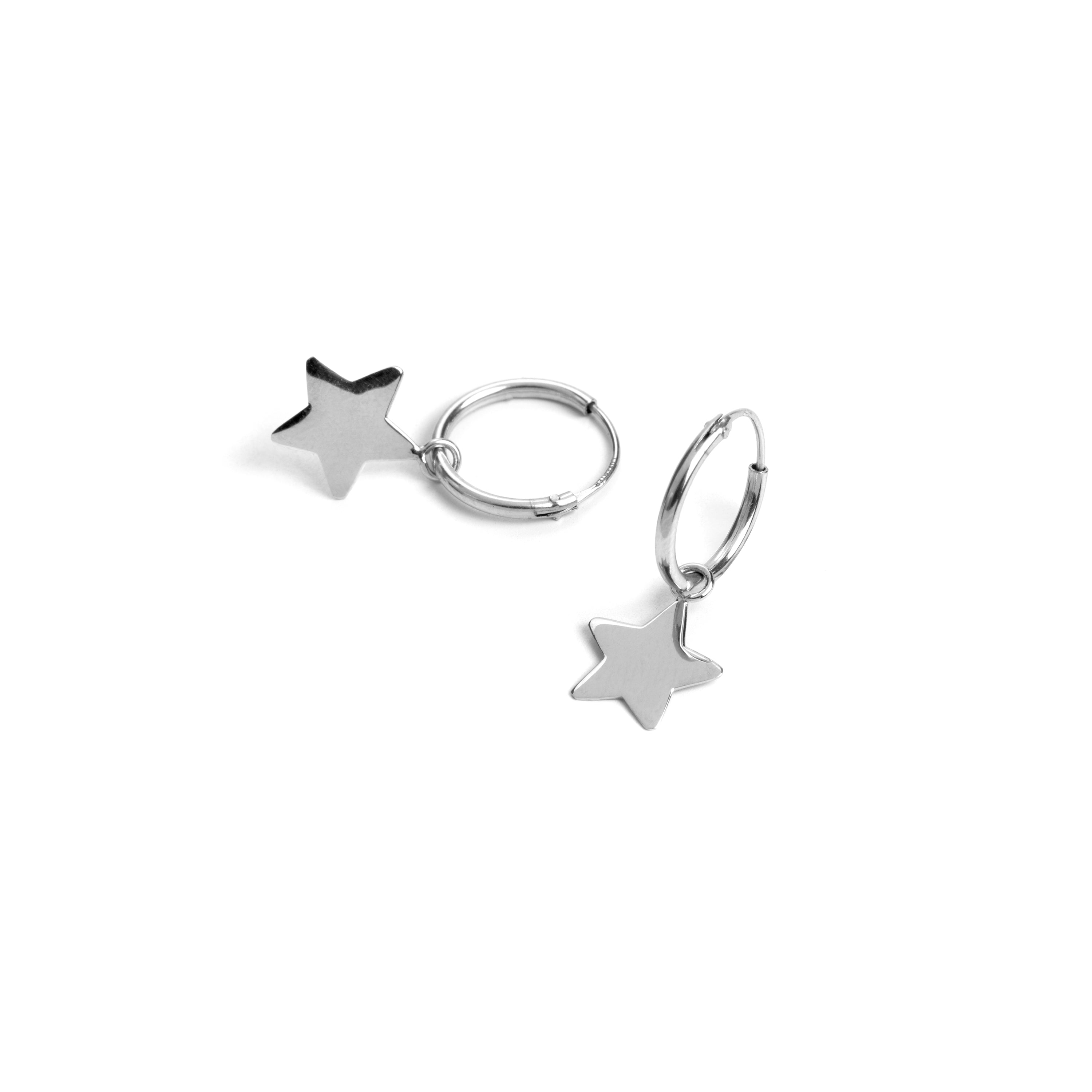 925 Sterling Silver Earrings finished in rhodium - Essential