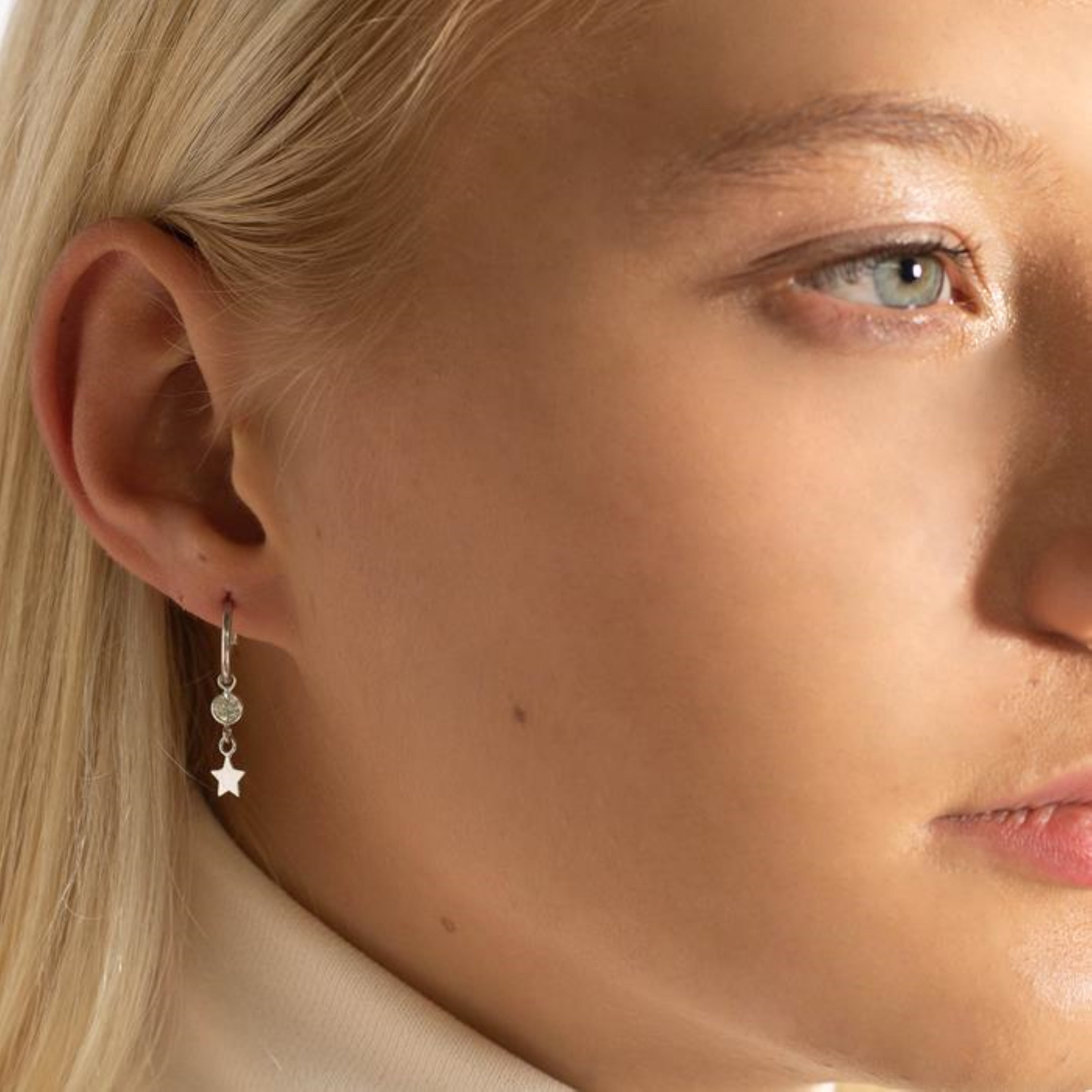 Boucles d'oreilles en argent sterling 925 avec zircon brillant finition rhodiée - Essential