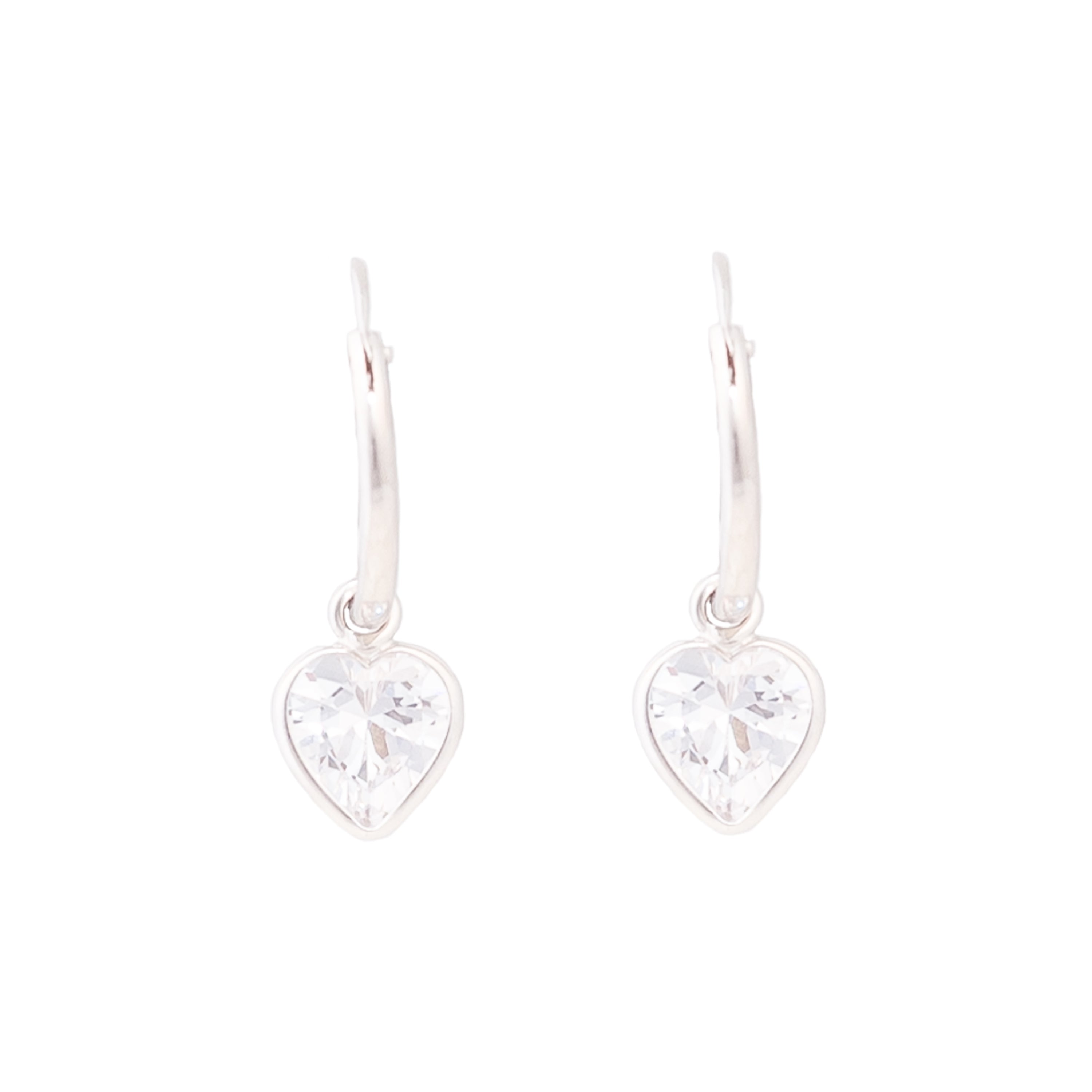 925 Sterling Silver Earrings with Brilliant Zirconia finished in Rhodium - Essential