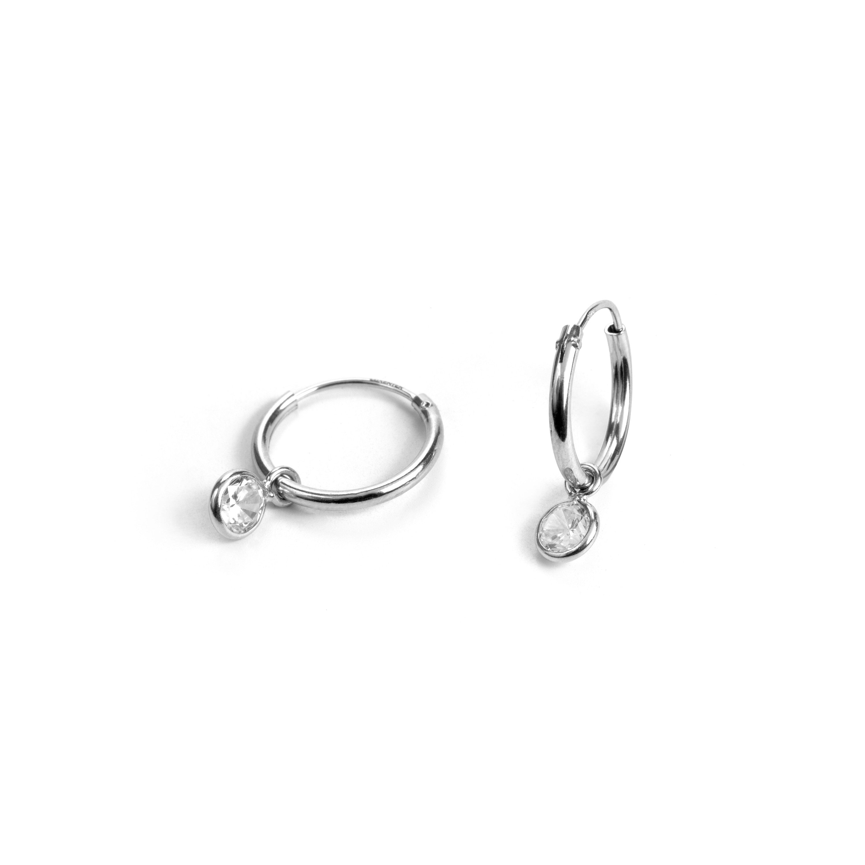 Pendientes de Plata de Ley 925 con Circonita Brillante acabados en rodio - Essential