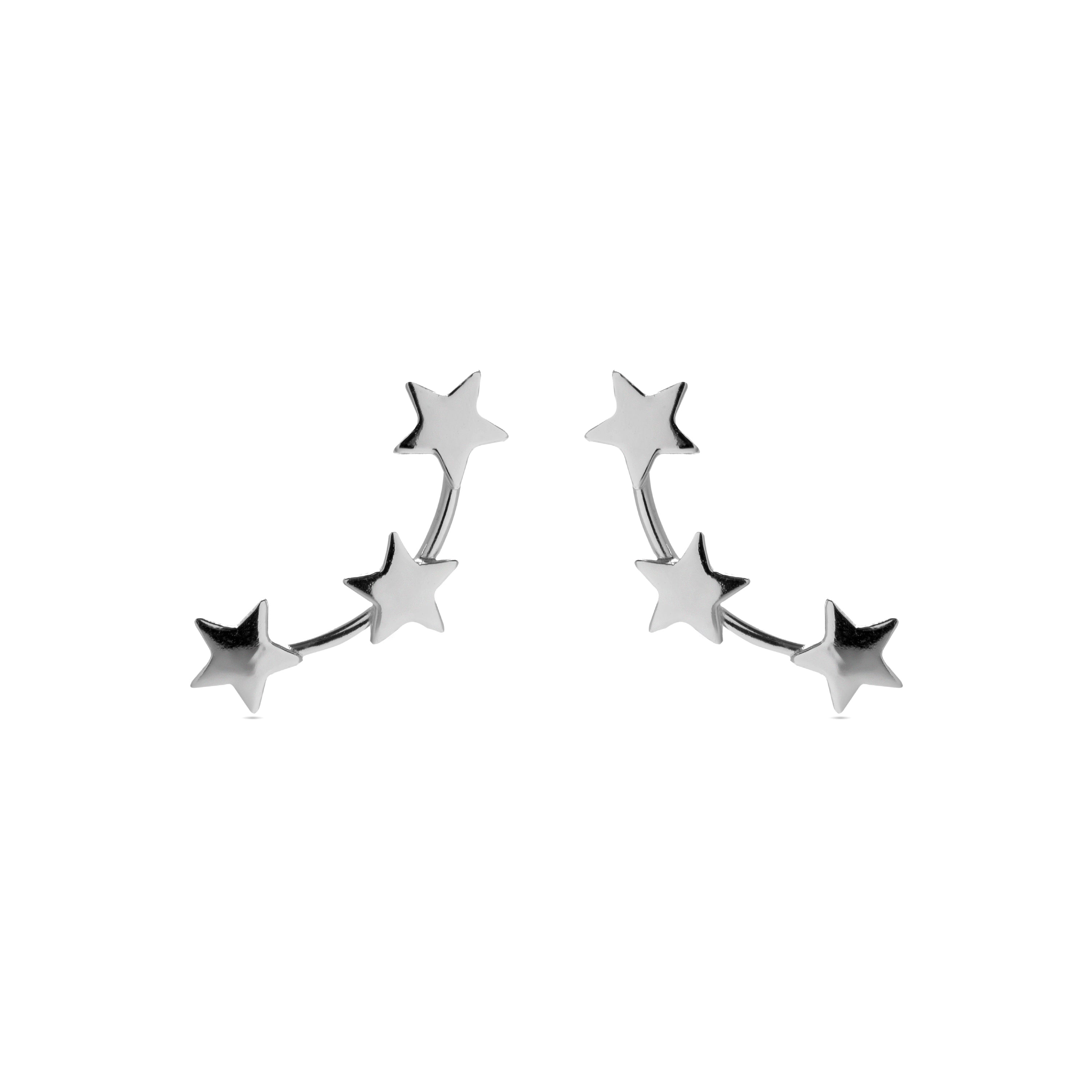 925 Sterling Silver Earrings finished in rhodium - Essential