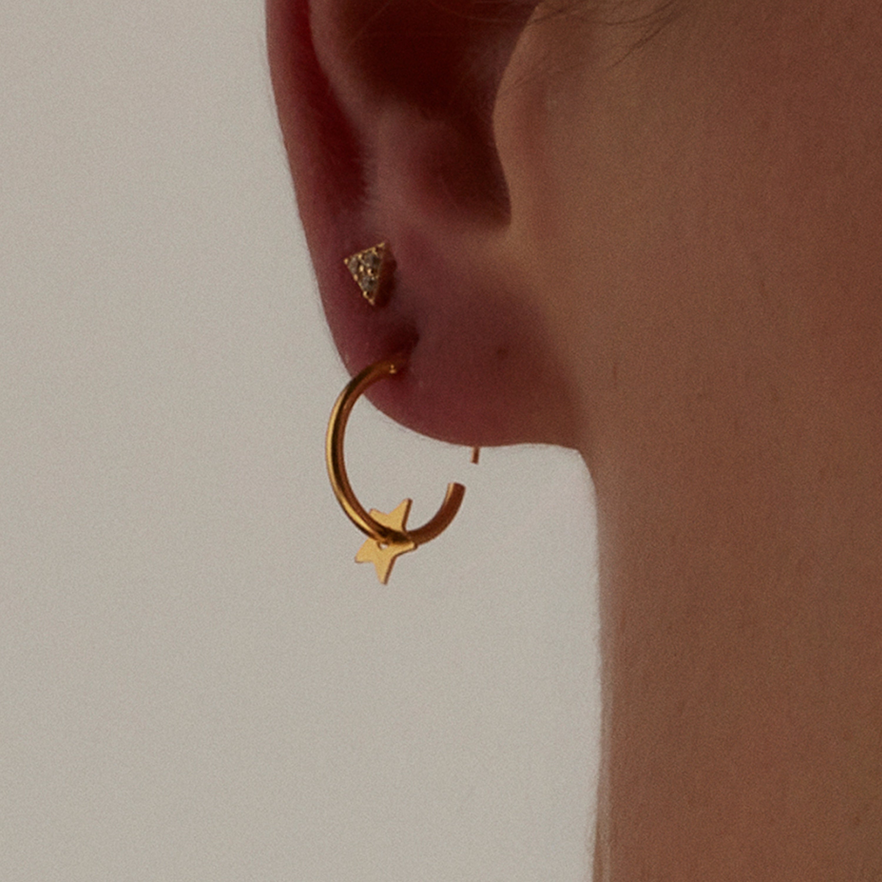 Pendientes de Plata de Ley 925 acabados en oro amarillo 18K - Essential